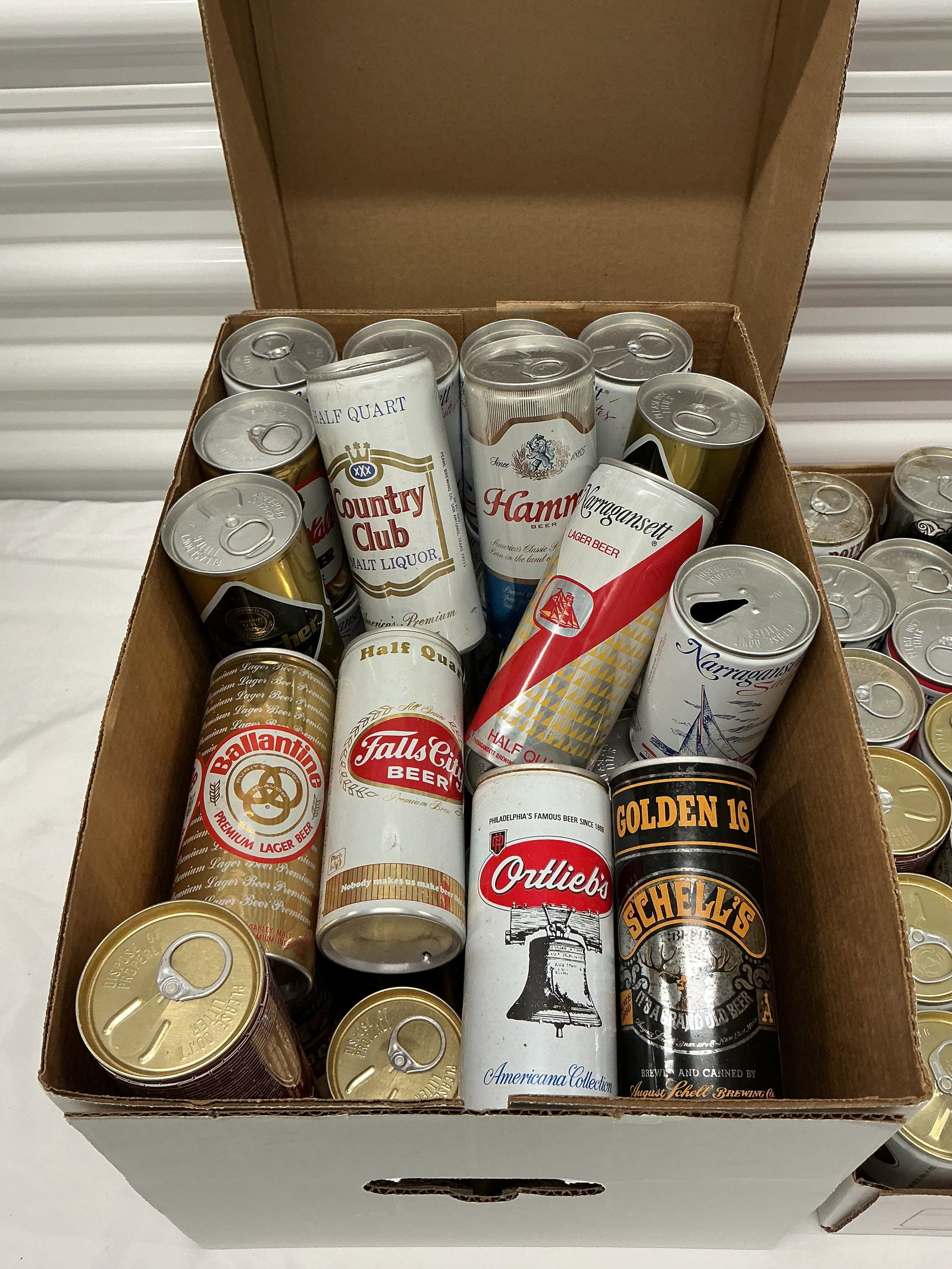 Two Boxes Vintage Beer Cans - 2
