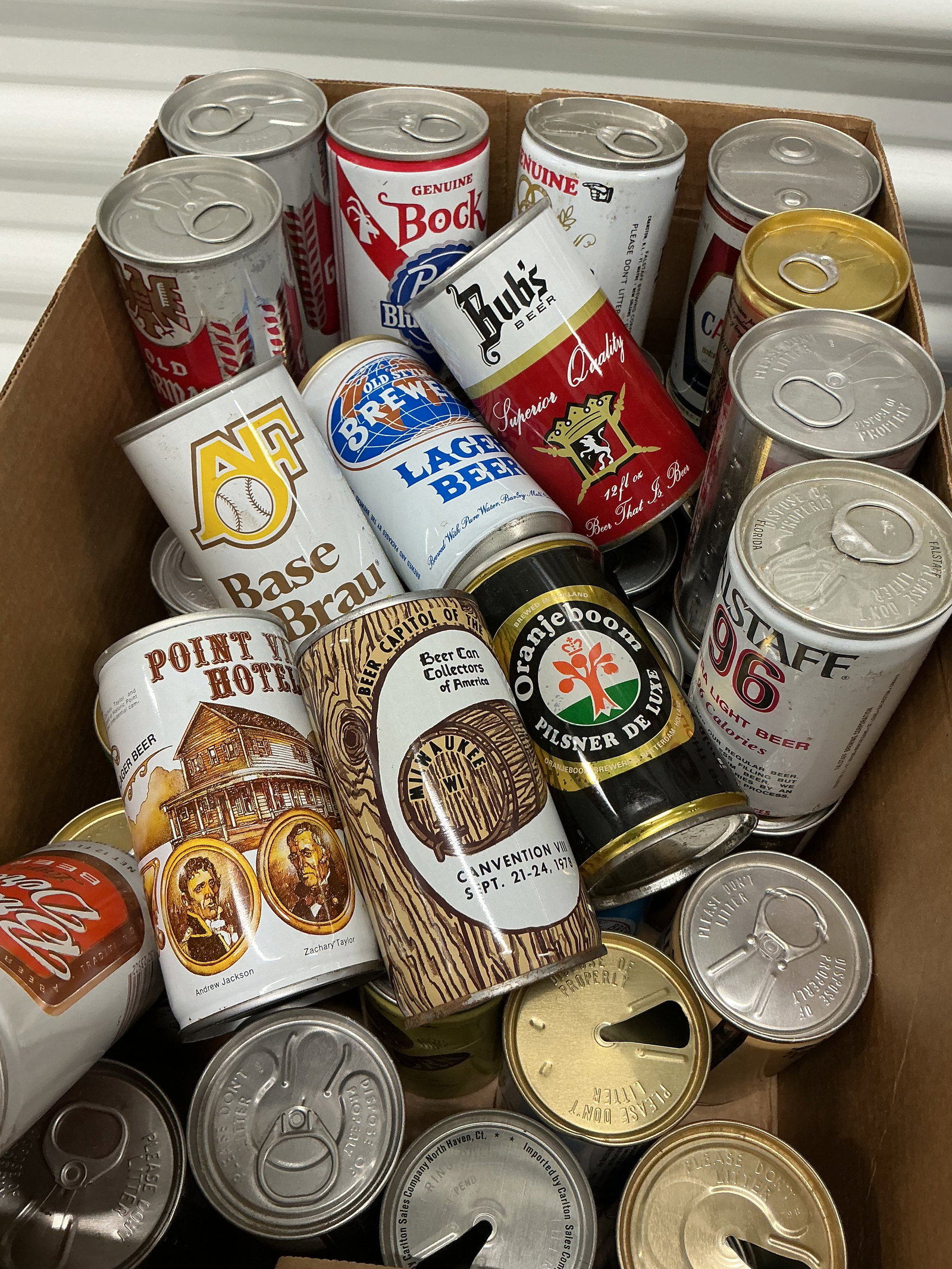 Two Boxes Vintage Beer Cans - 2
