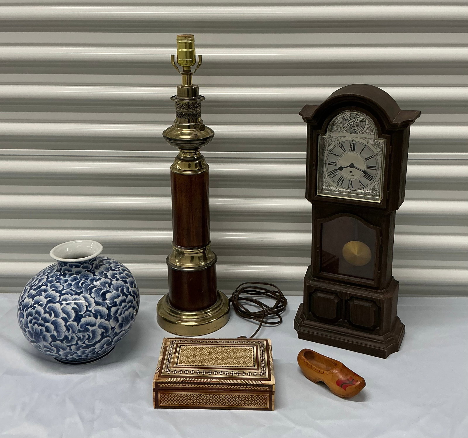 1960s Sunbeam Mini Grandfather Clock & Decor: All Untested Lamp 23 in