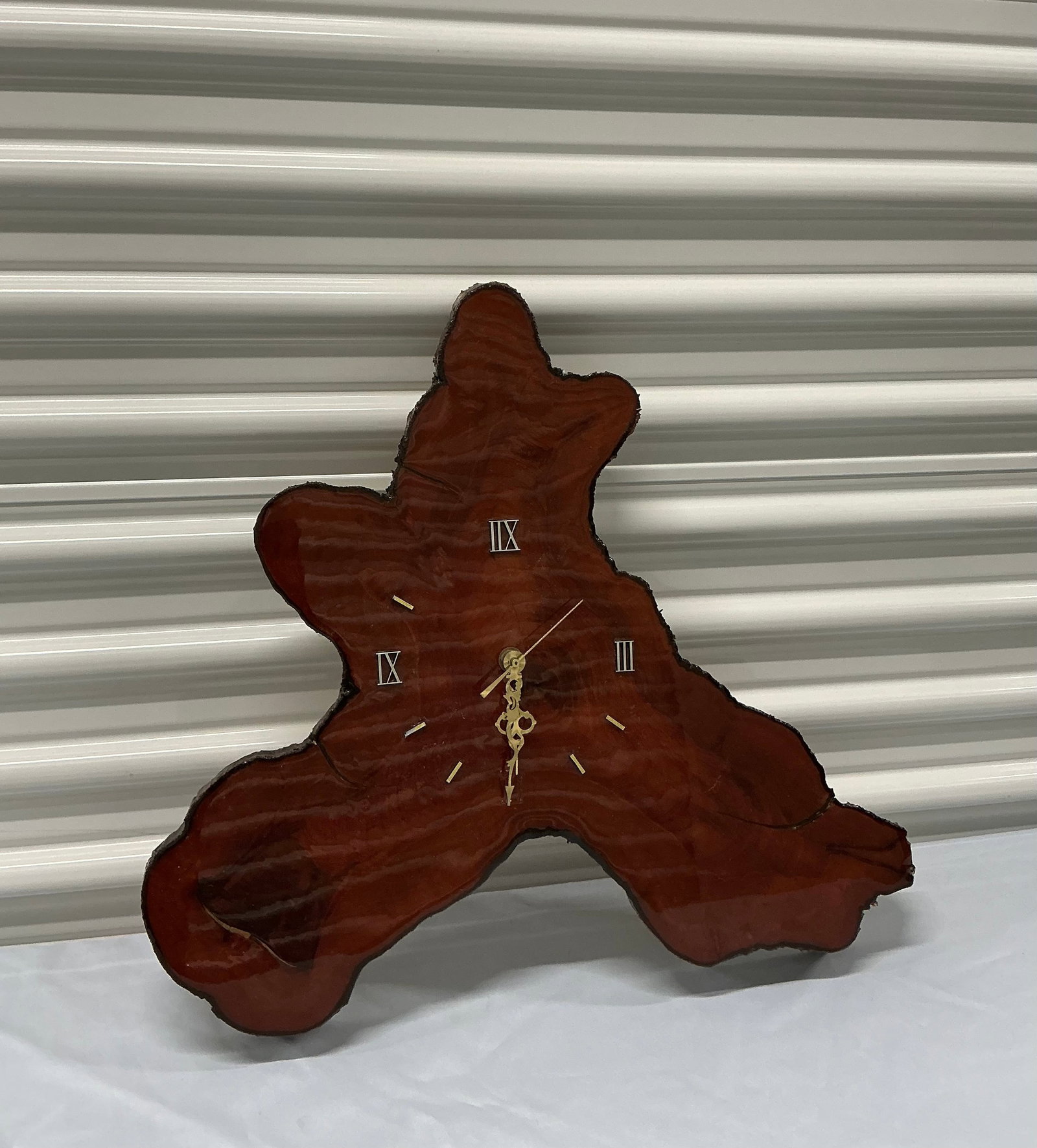 Live Edge Cypress Tree Slab Wall Clock: Untested