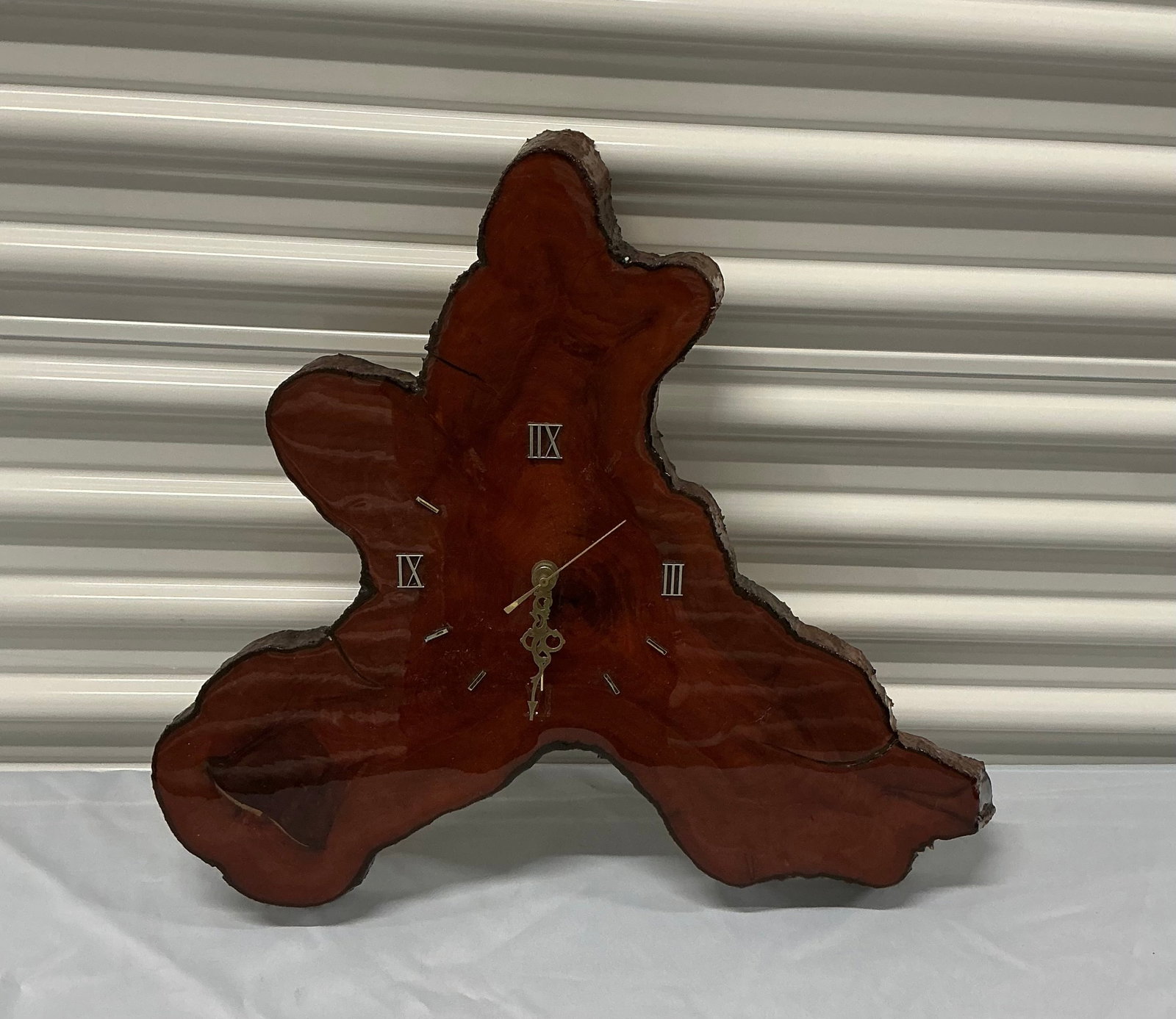 Live Edge Cypress Tree Slab Wall Clock - 2