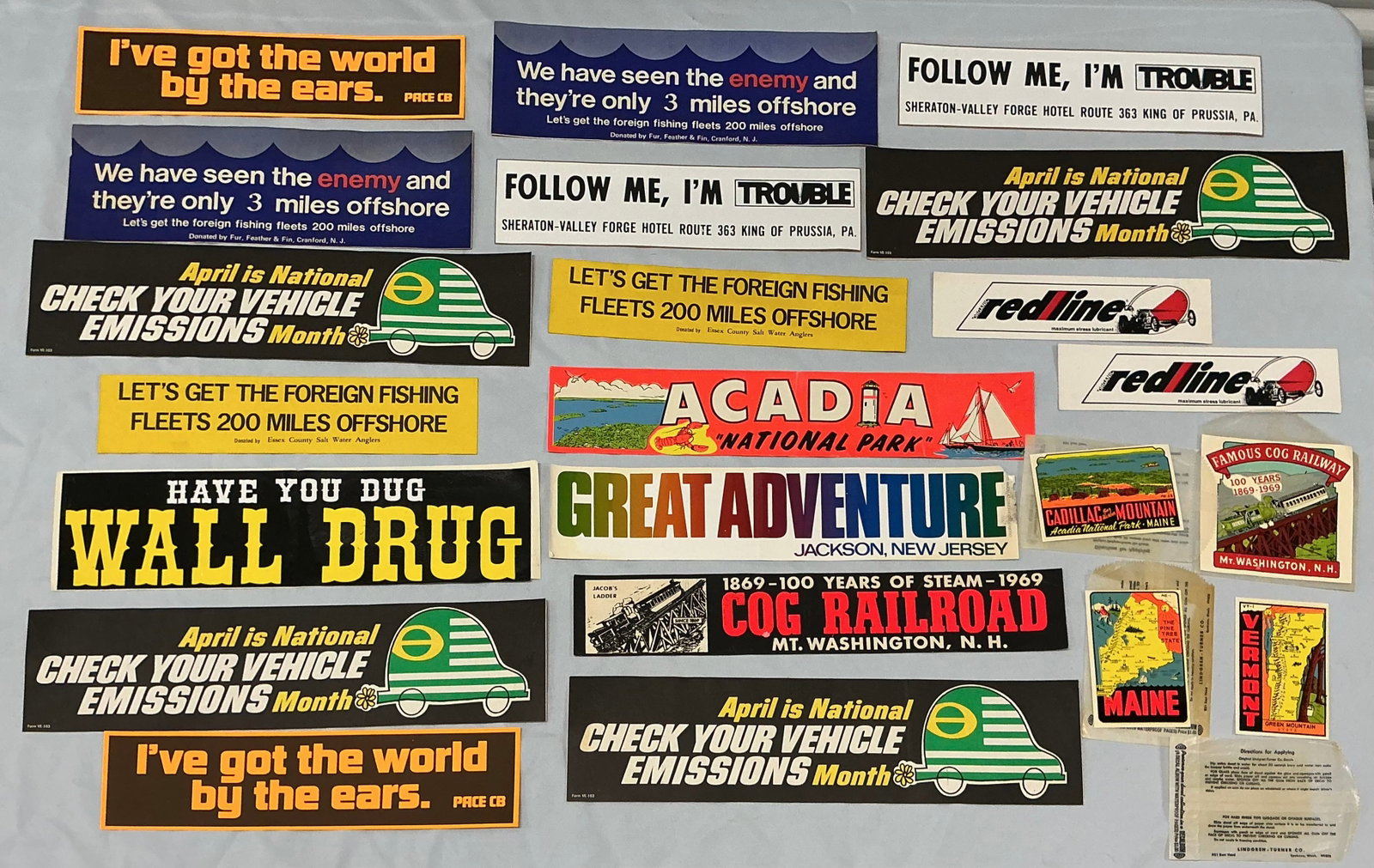 Vintage Bumper Stickers & Decals: All Unused
