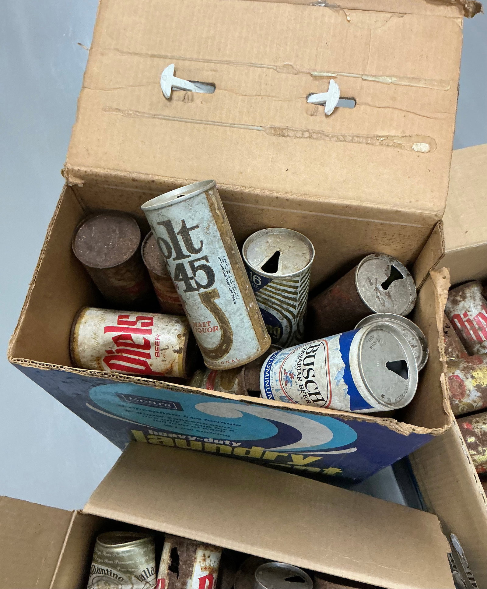 Three Boxes Vintage Beer Cans - 3