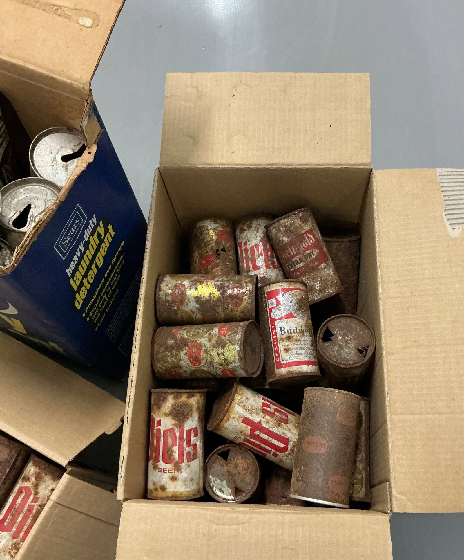 Three Boxes Vintage Beer Cans - 4