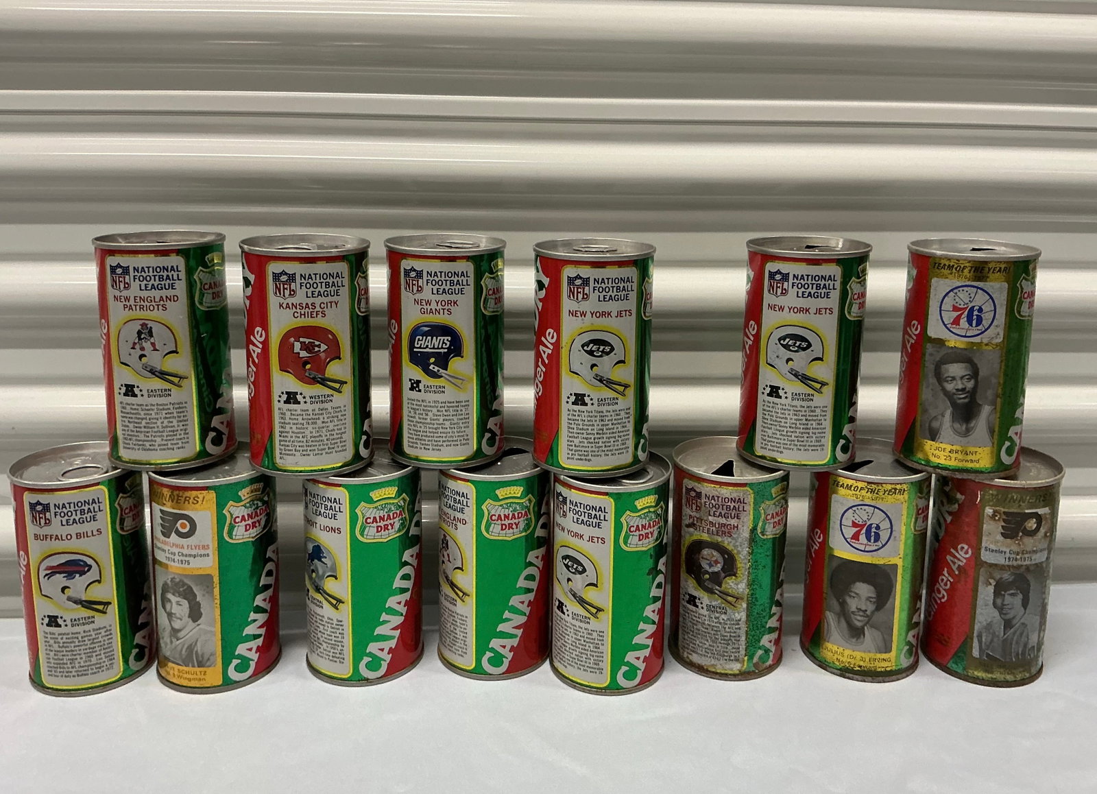 1970s Canada Dry NFL NBA NHL Soda Cans (1 of 5)