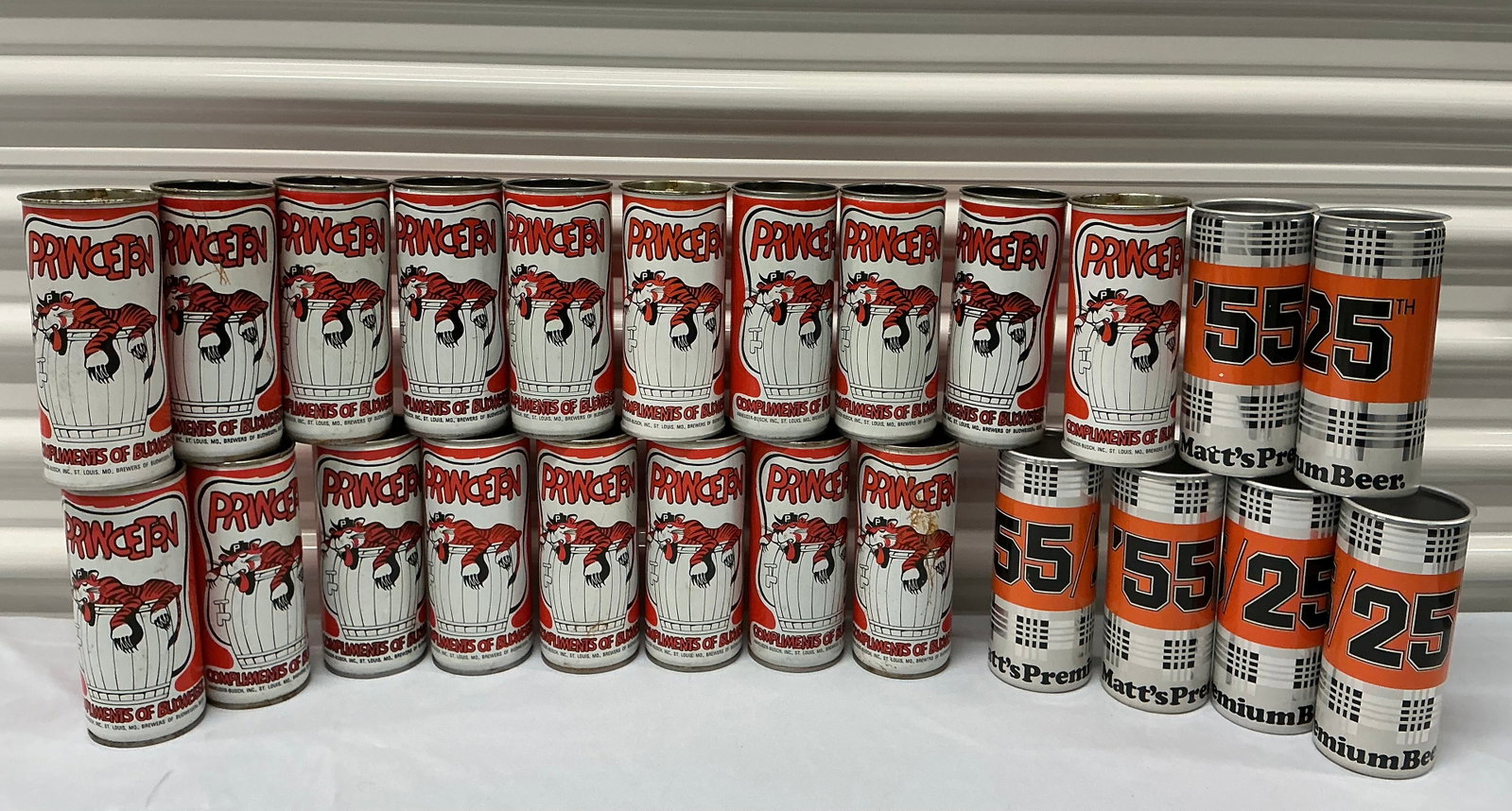 1970s Budweiser Princeton Tigers Steel Cans Drinking Cups (1 of 6)