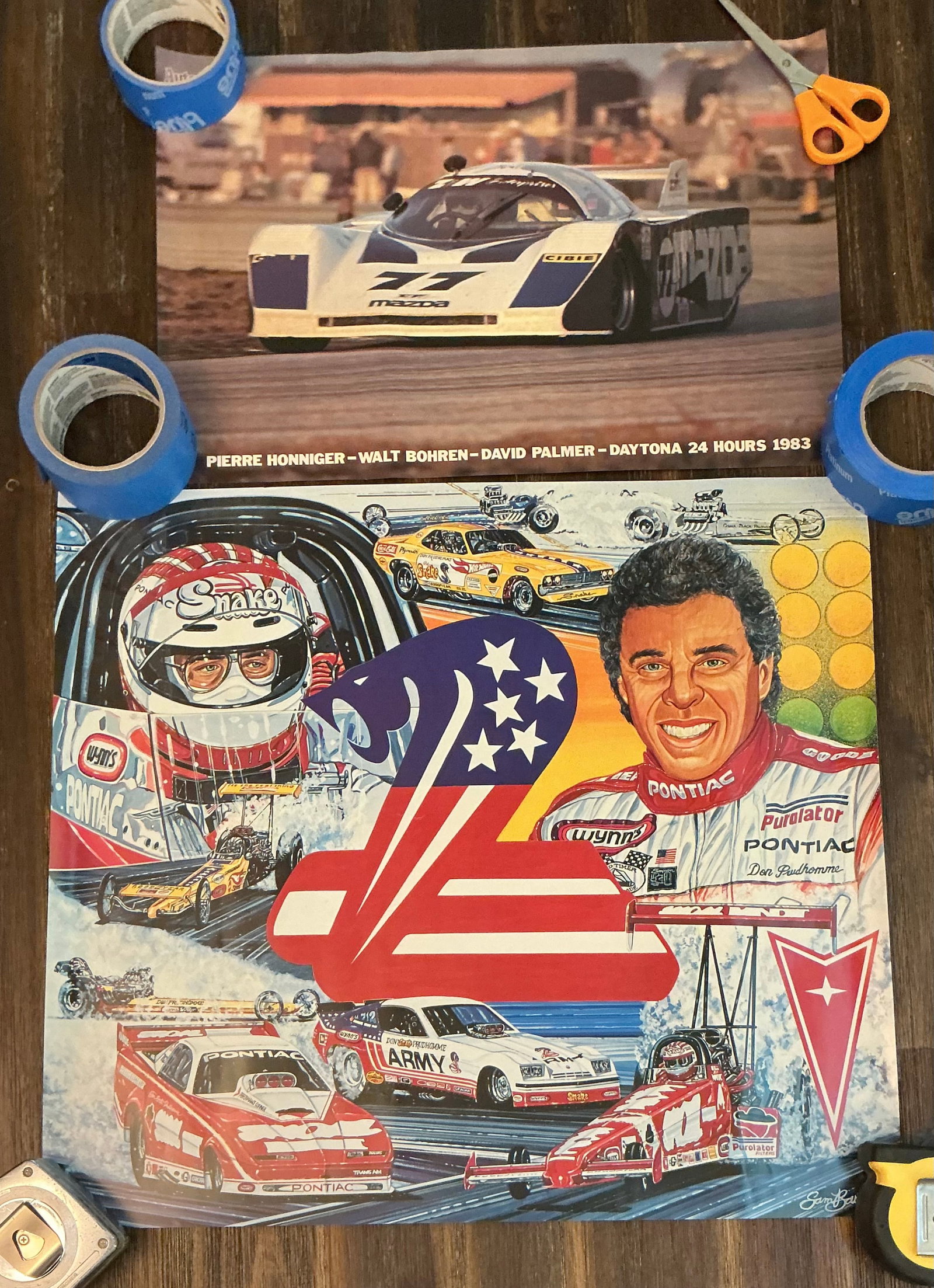 Vintage Sam Bass Daytona 24 Hours Racing Posters: Larger 21.25x19.25
