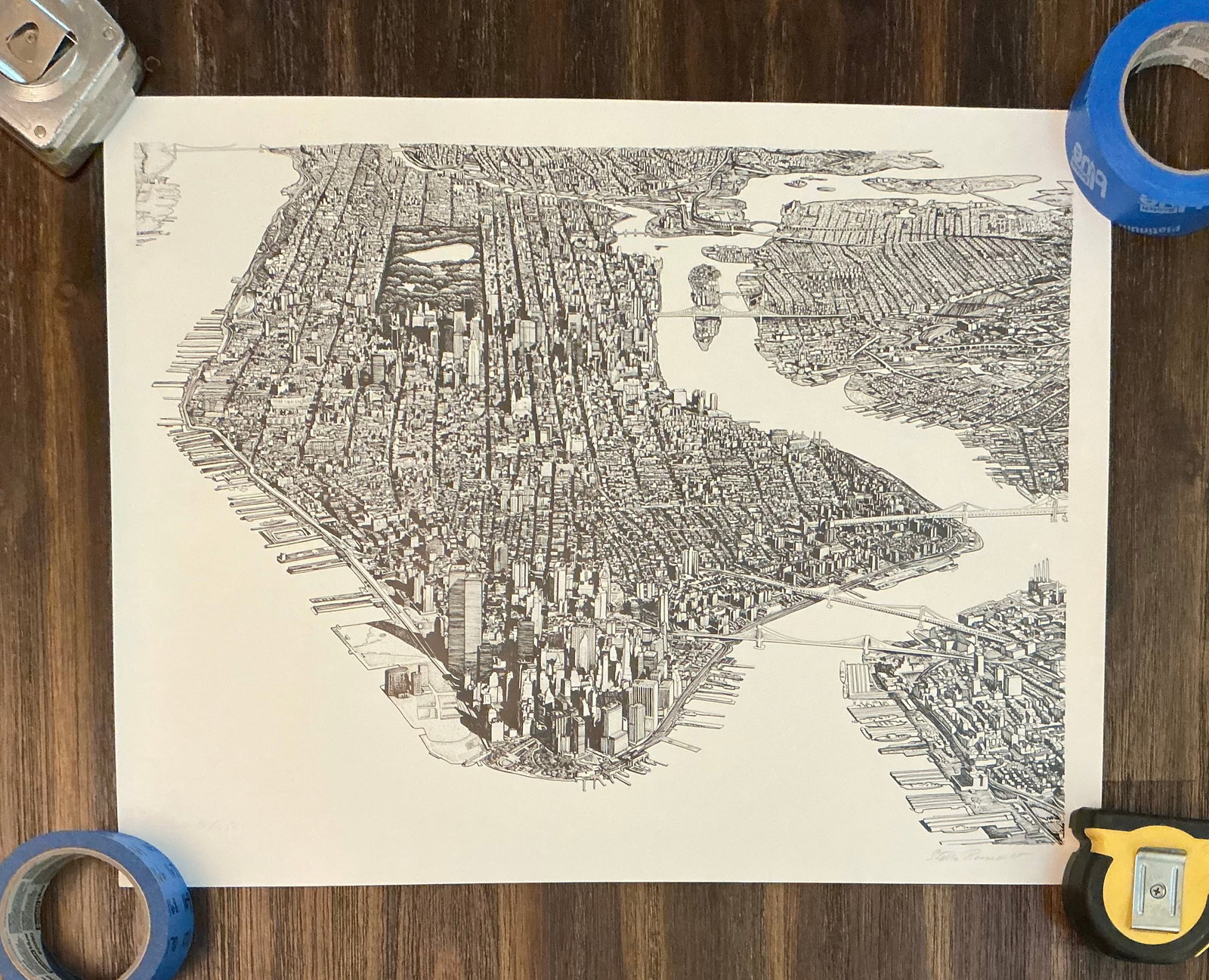 Signed Stella Roosevelt New York City Manhattan bLithograph Print (1 of 6)