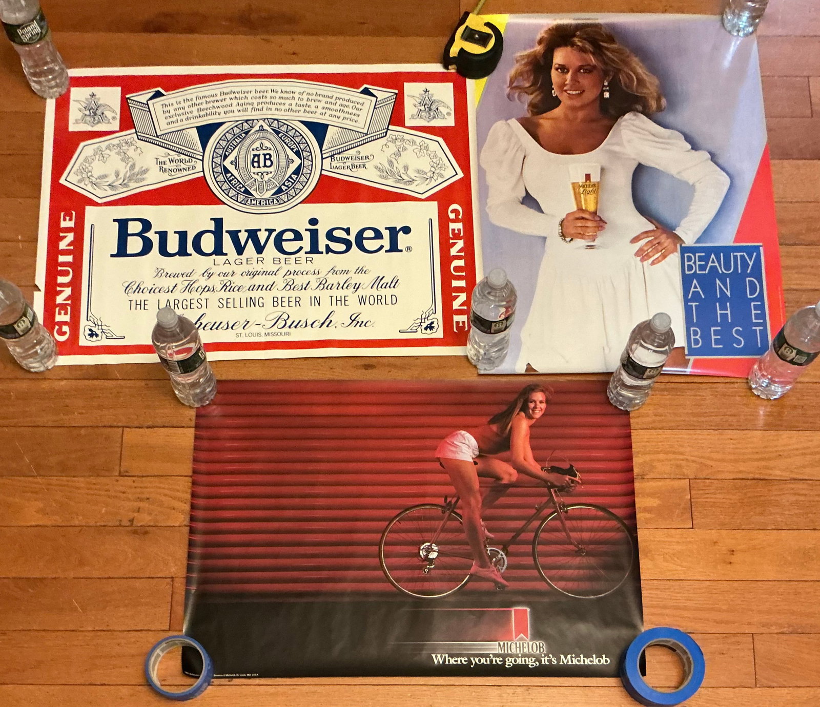 1980s Beer Posters Budweiser Michelob: Largest 28.5x22