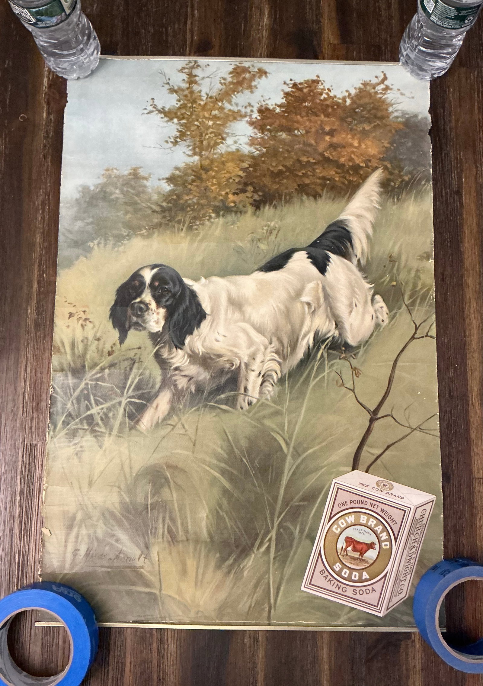 Antique Cow Brand Baking Soda Gustav Muss-Arnolt Litho Ad: 25.25x17