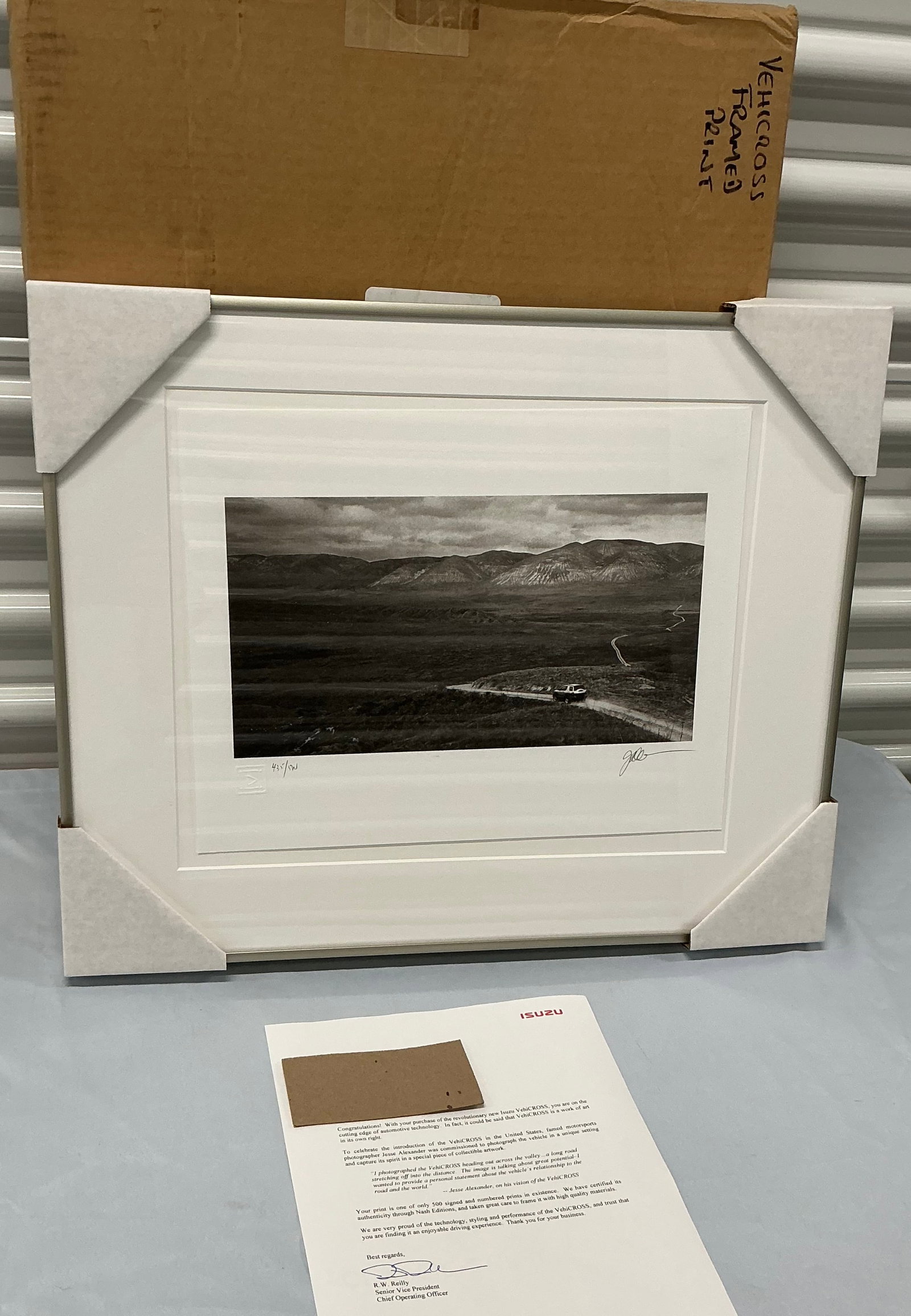 Pencil Signed & Numbered Jesse Alexander Isuzu VehiCROSS Photography Print: 20.25x16.25. Limited Edition