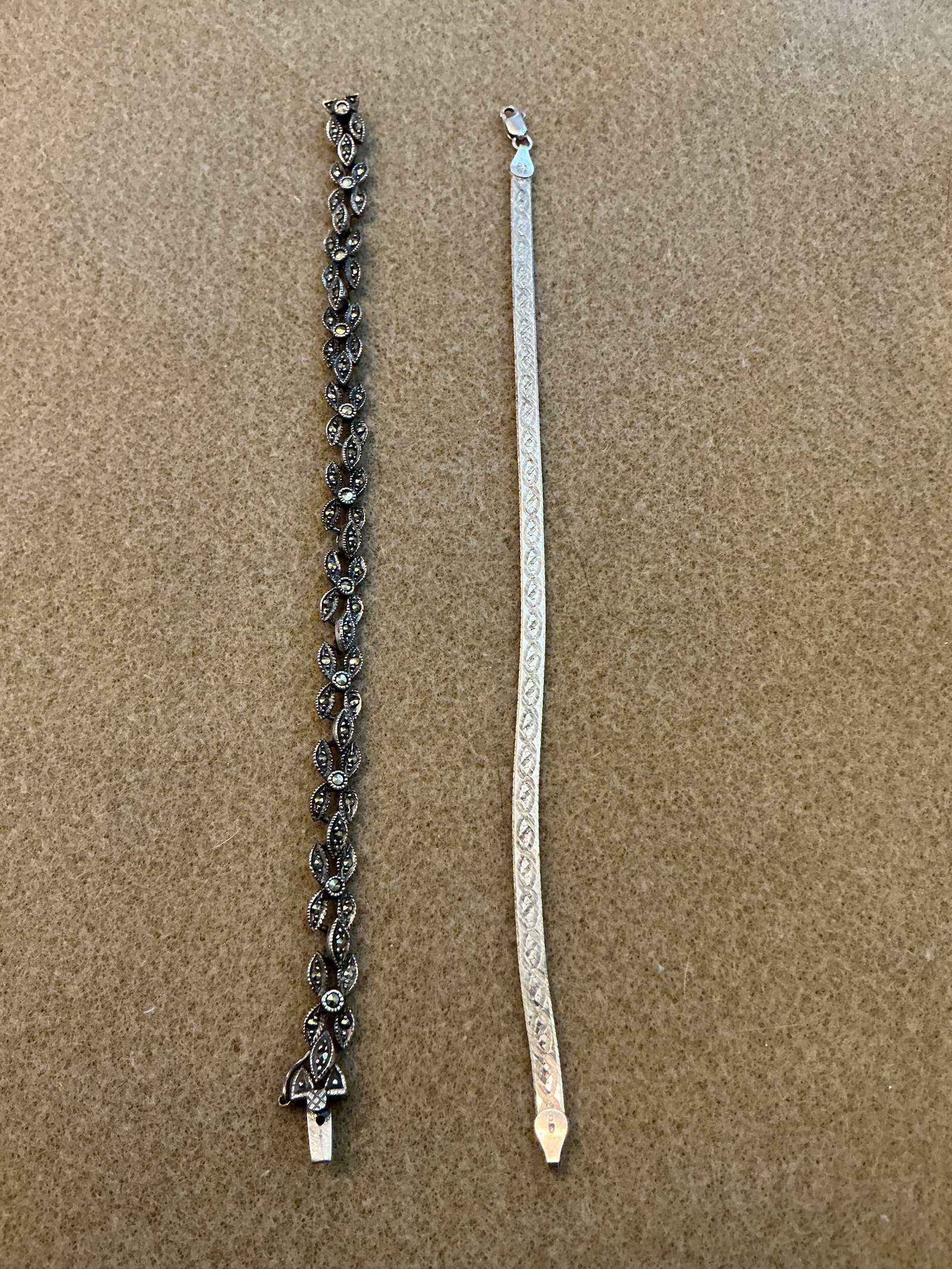 925 Silver Bracelets: 7.25, 7.5 in