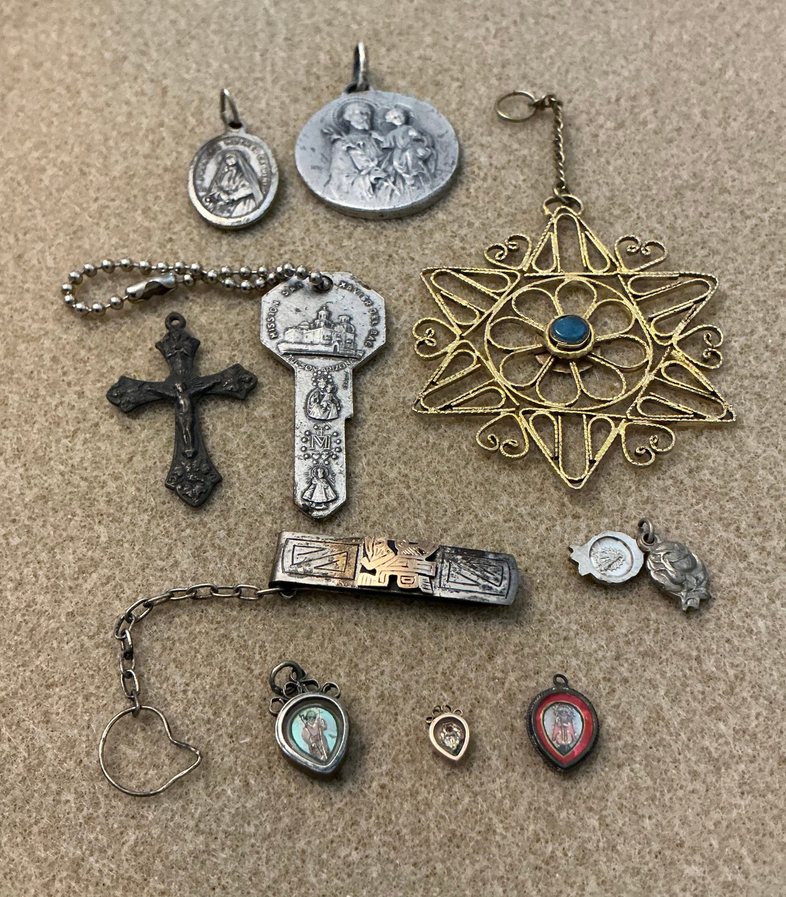 Antique Miniature Hand Painted Religious Charms & Other Religious Items (1 of 7)