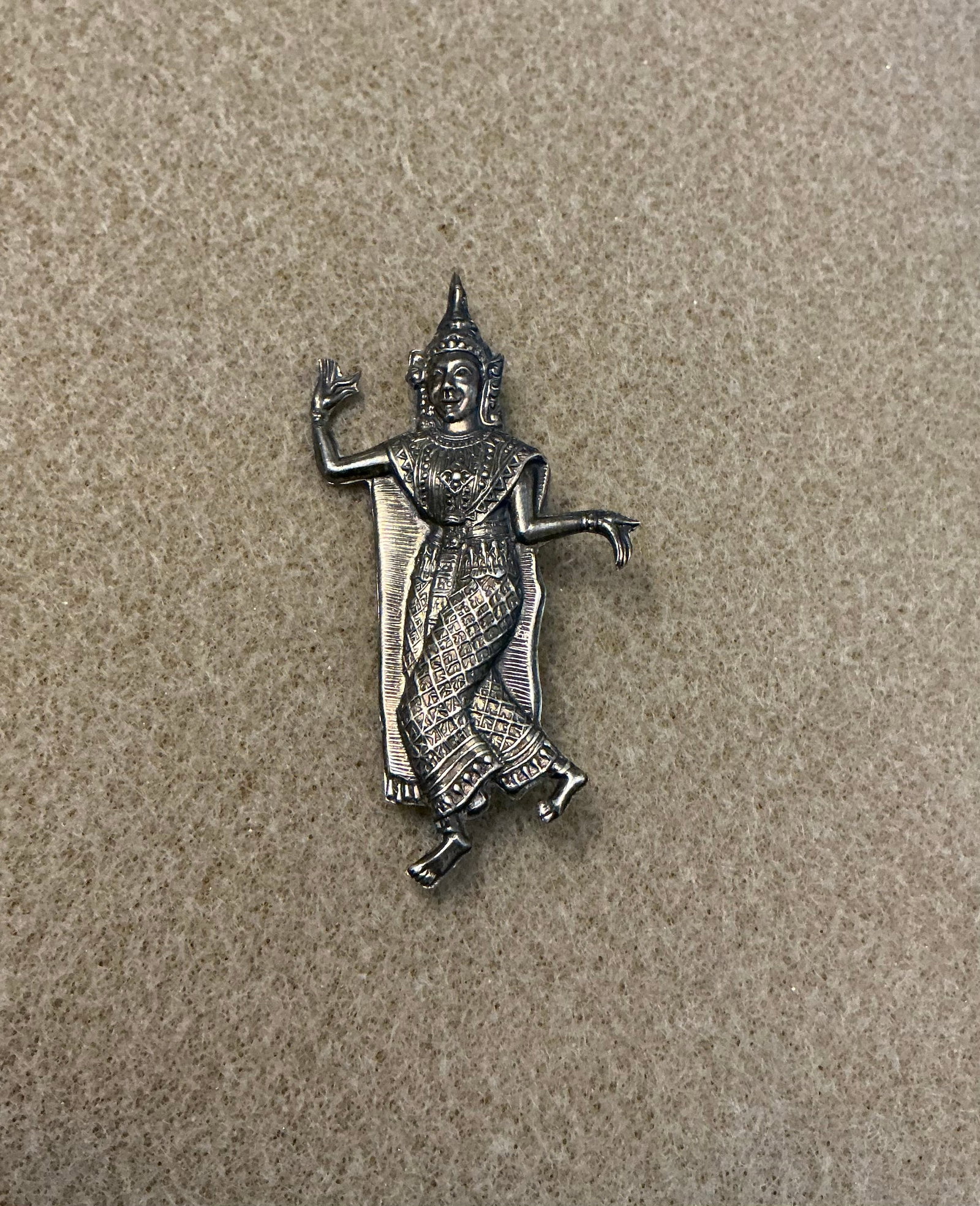 Siam Silver Thai Dancer Brooch - 2