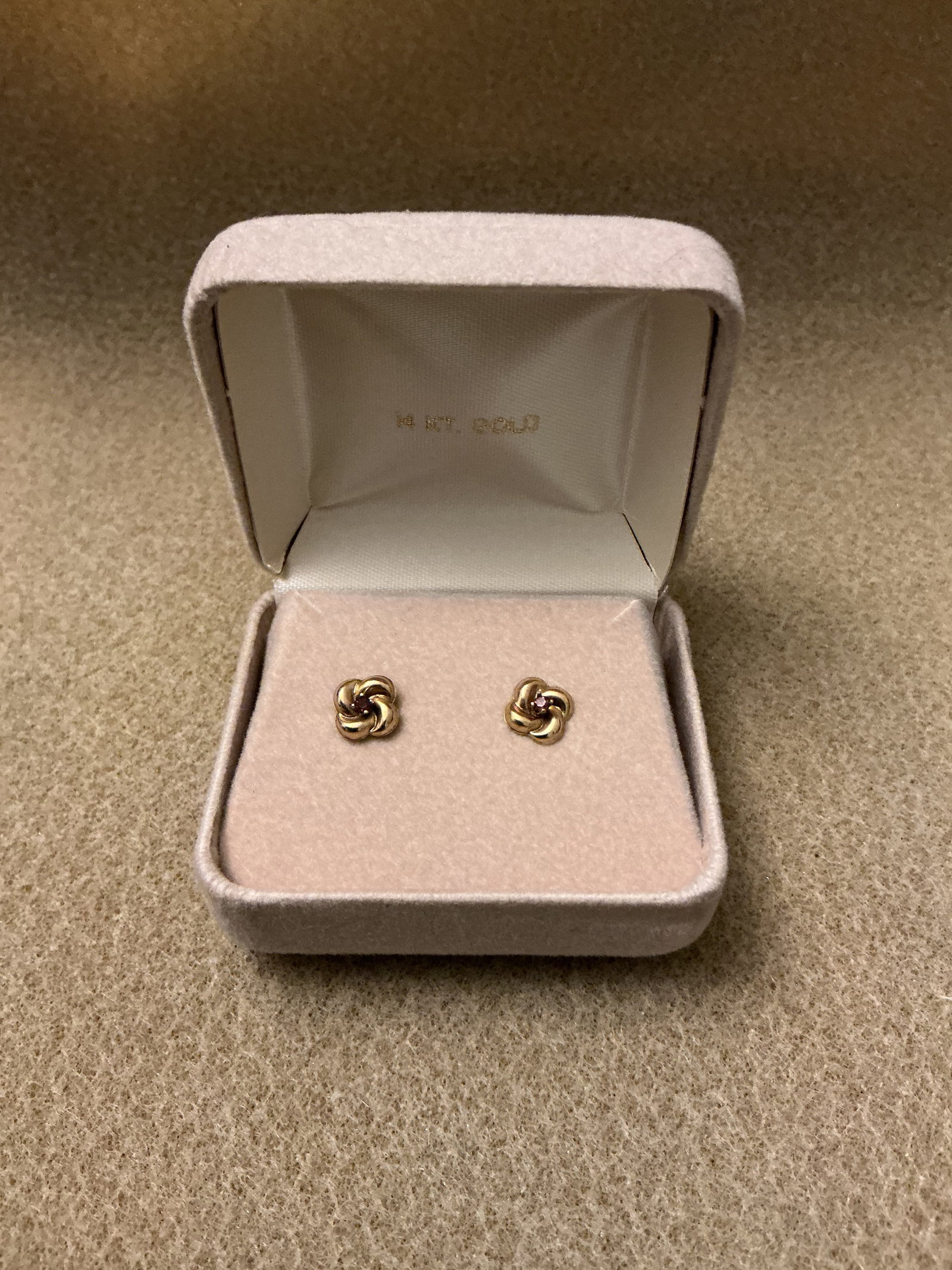 14K Gold & Purple Stone Post Earrings (1 of 5)