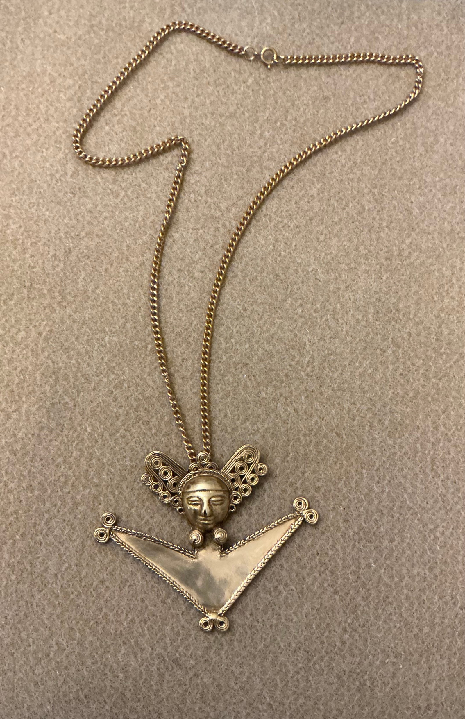 Signed Alva Museum Replicas Pre-Columbian Mayan Goddess Figural Pendant (1 of 5)