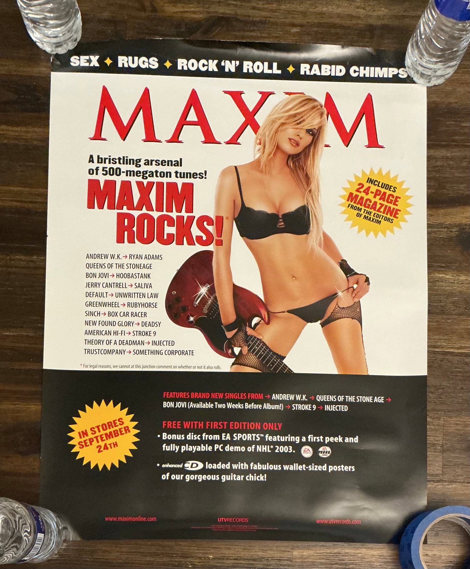 Maxim Rocks Promotional Record Store Poster: 24x18