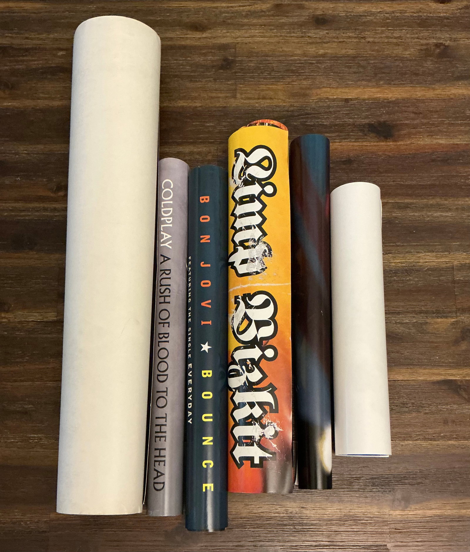 Lot of Six Promotional Record Store Posters: Some Two Sided Largest 32x24 in