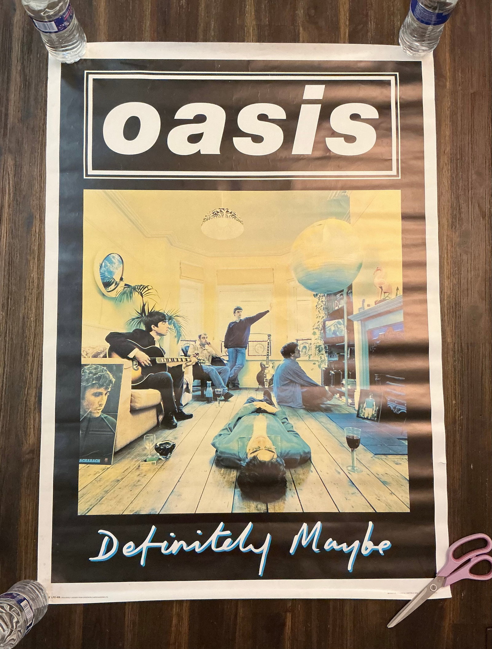 Vintage Oasis Definitely Maybe Printed In England Poster: 35.5x25.25 in