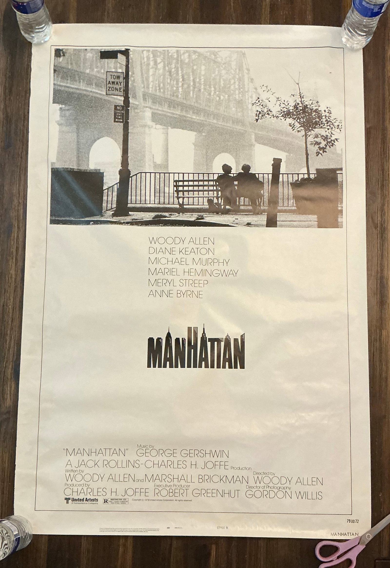 1979 Original Numbered Woody Allen Manhattan Film Poster: 41x27 in