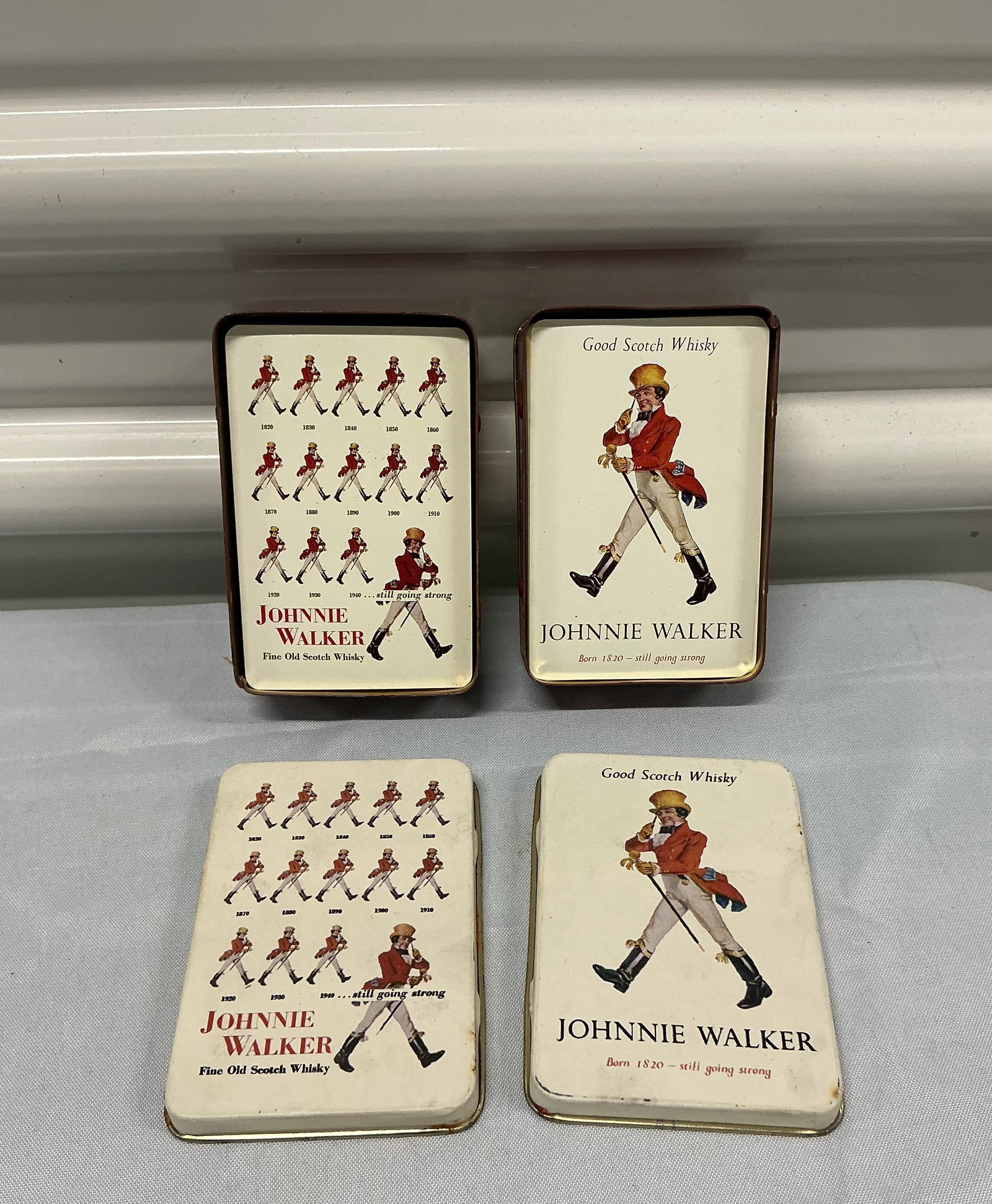 Vintage Johnnie Walker Scotch Advertising Playing Cards With Collectible Tins: Russian Both Complete Decks