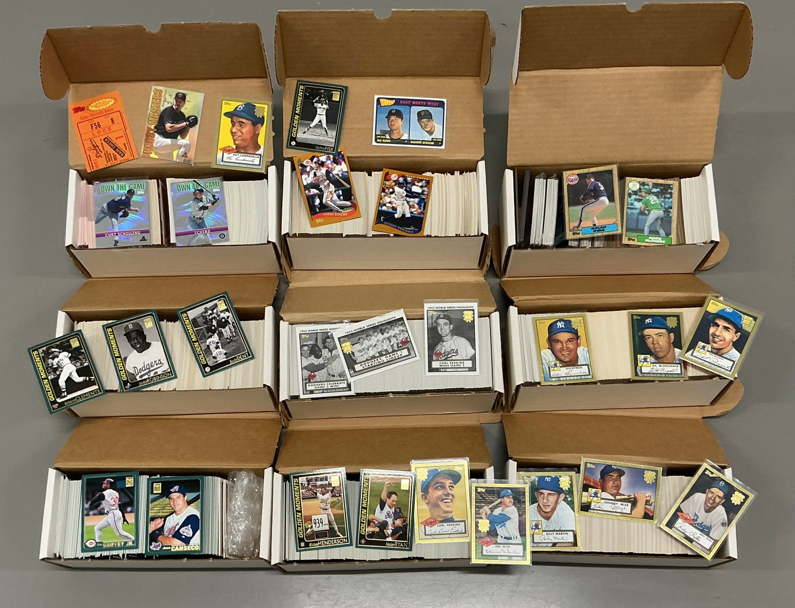 Unsearched Boxes Of Vintage Sports Cards: Unsearched, Sample shown. Appear to be mostly baseball