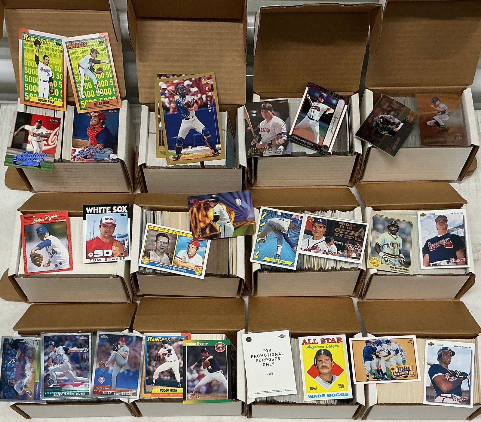 Unsearched Boxes Of Vintage Sports Cards: Unsearched, Sample shown. Appear to be mostly baseball