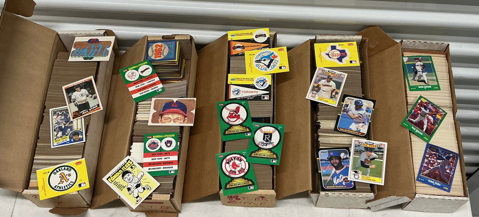 Unsearched Boxes Of Vintage Sports Cards: Unsearched, Sample shown. Appear to be mostly baseball