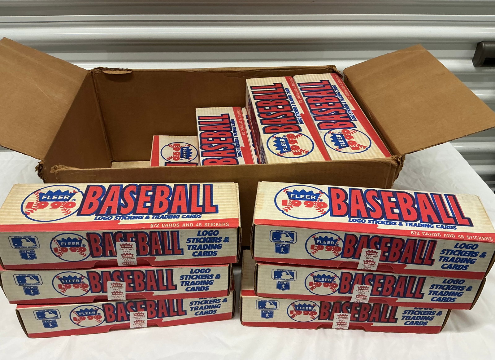 Case Of 15 Factory Sealed 1990 Fleer Baseball Card Sets: All Appear Factory Sealed