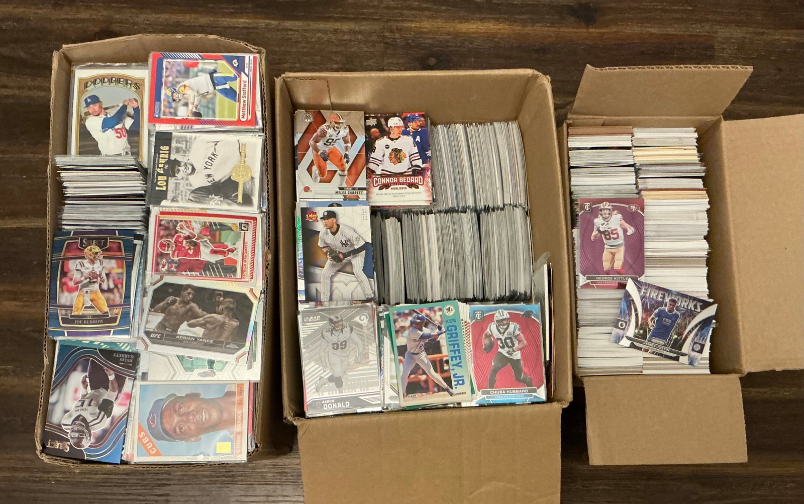 Boxes Of Unsearched Sports Cards: Unsearched sample shown