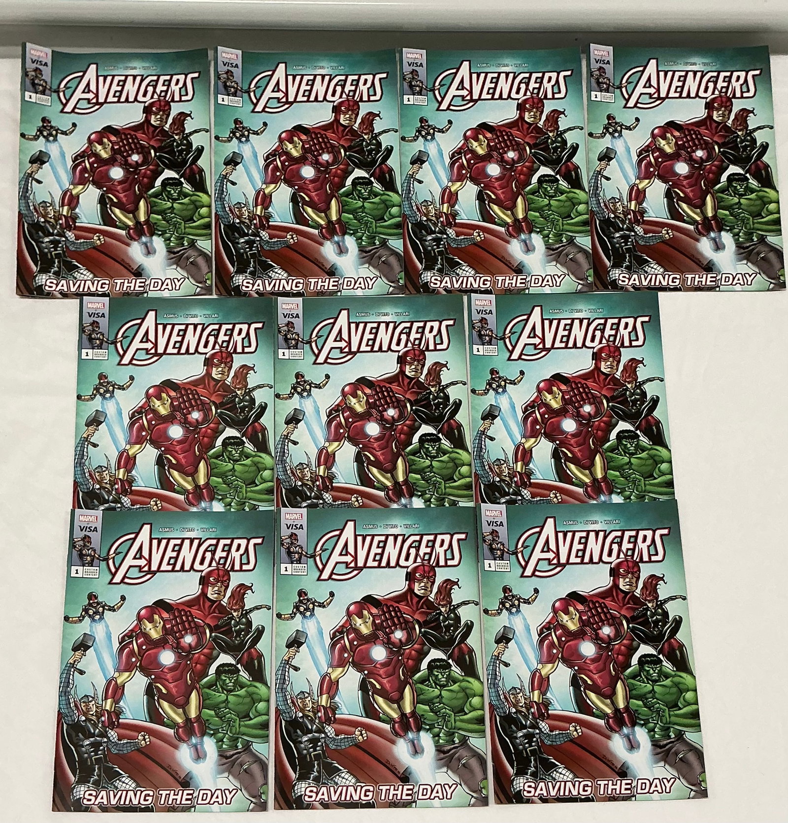 Lot Of 10 Marvel Avengers 1 Saving The Day: Promotional Comic