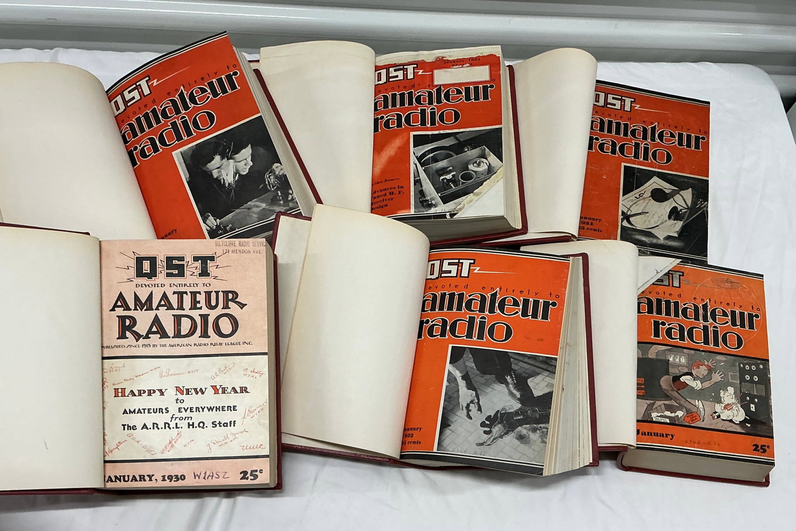 1930s QST Amateur Radio Magazine Hardcover Bound Books (1 of 7)