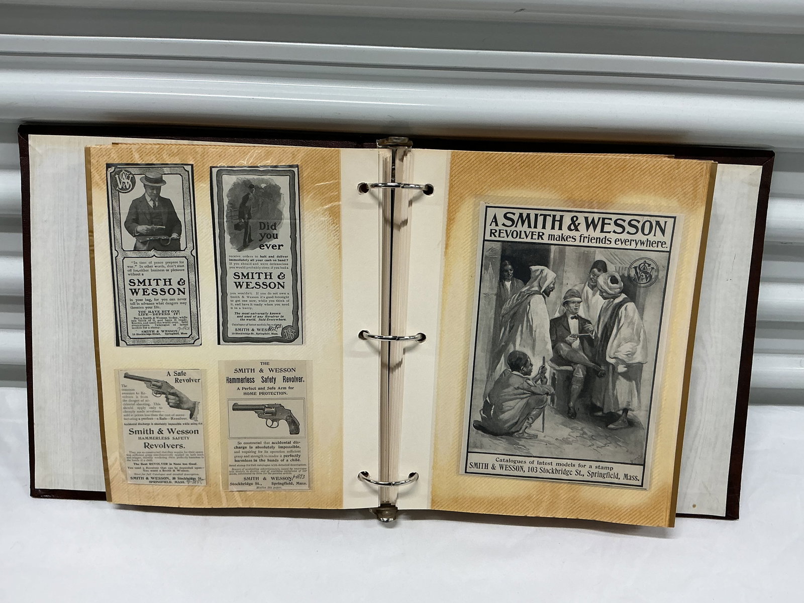 Lot Of 246 Antique Print Ads Firearms Fashion: Removable (not stuck to page) protected in plastic sleeves
