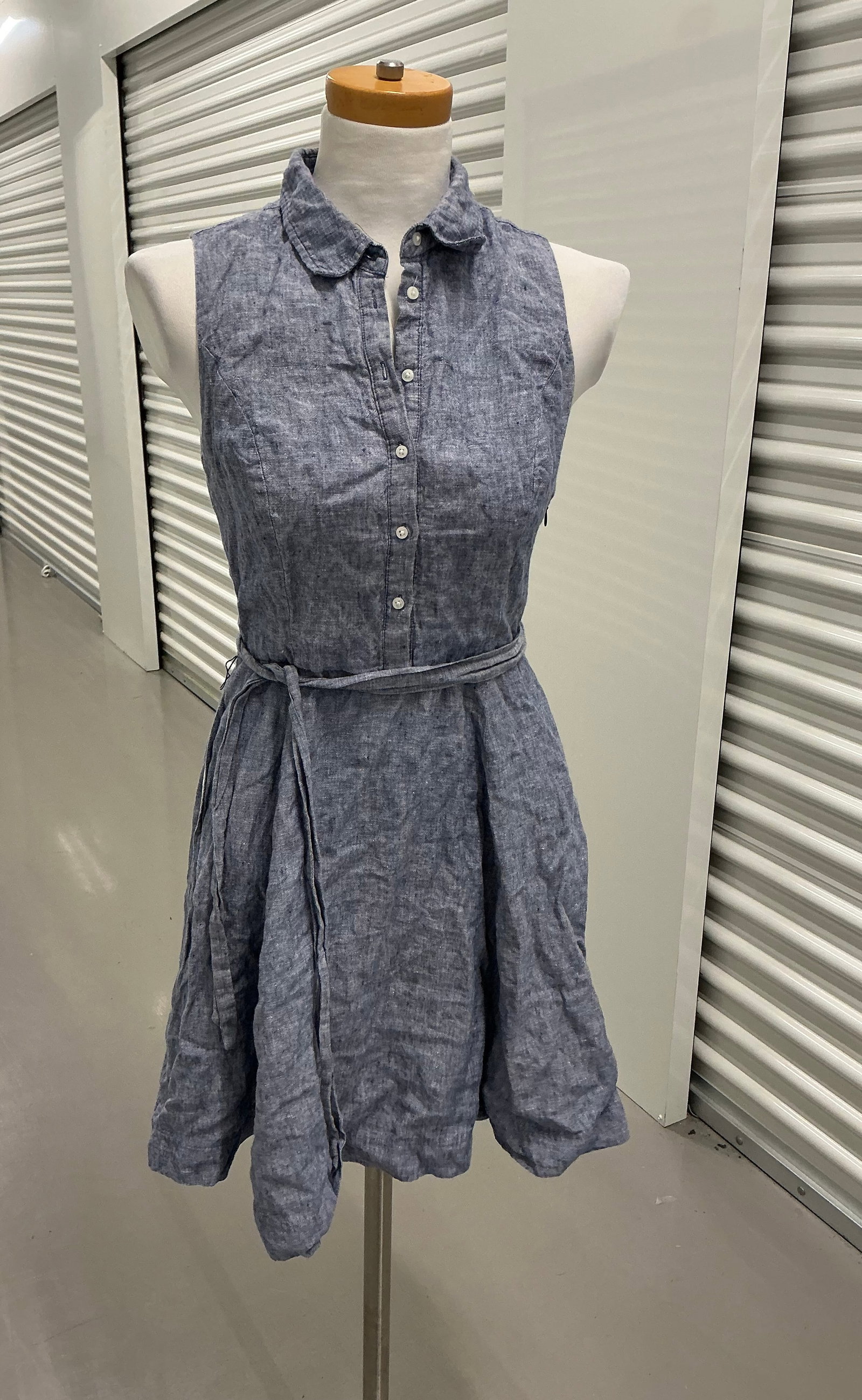 Adrienne Vittadini Linen A Line Dress With Pockets: Size 2