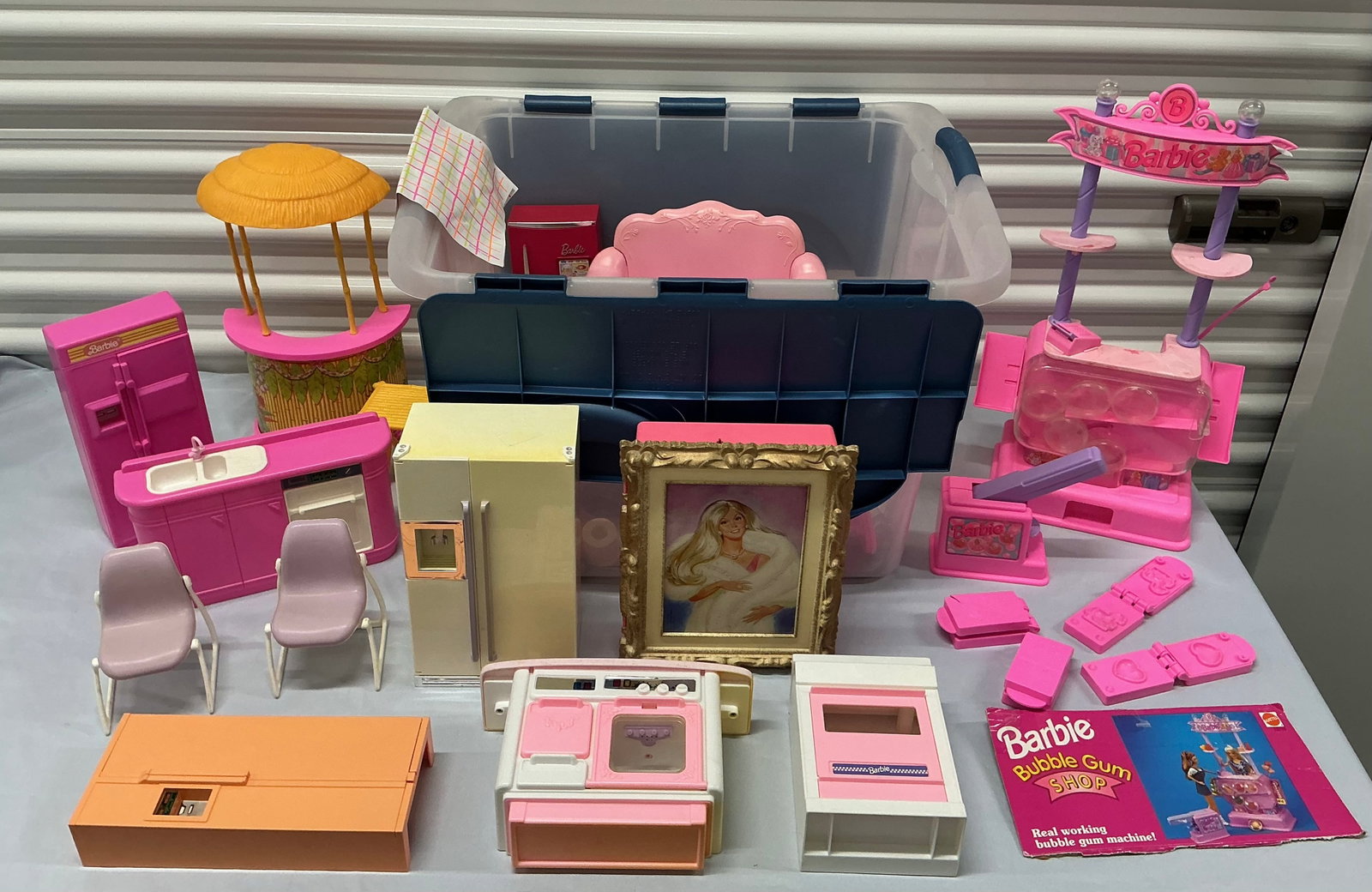 Tote Of Vintage Barbie Furniture: Most 1970s, 1990s