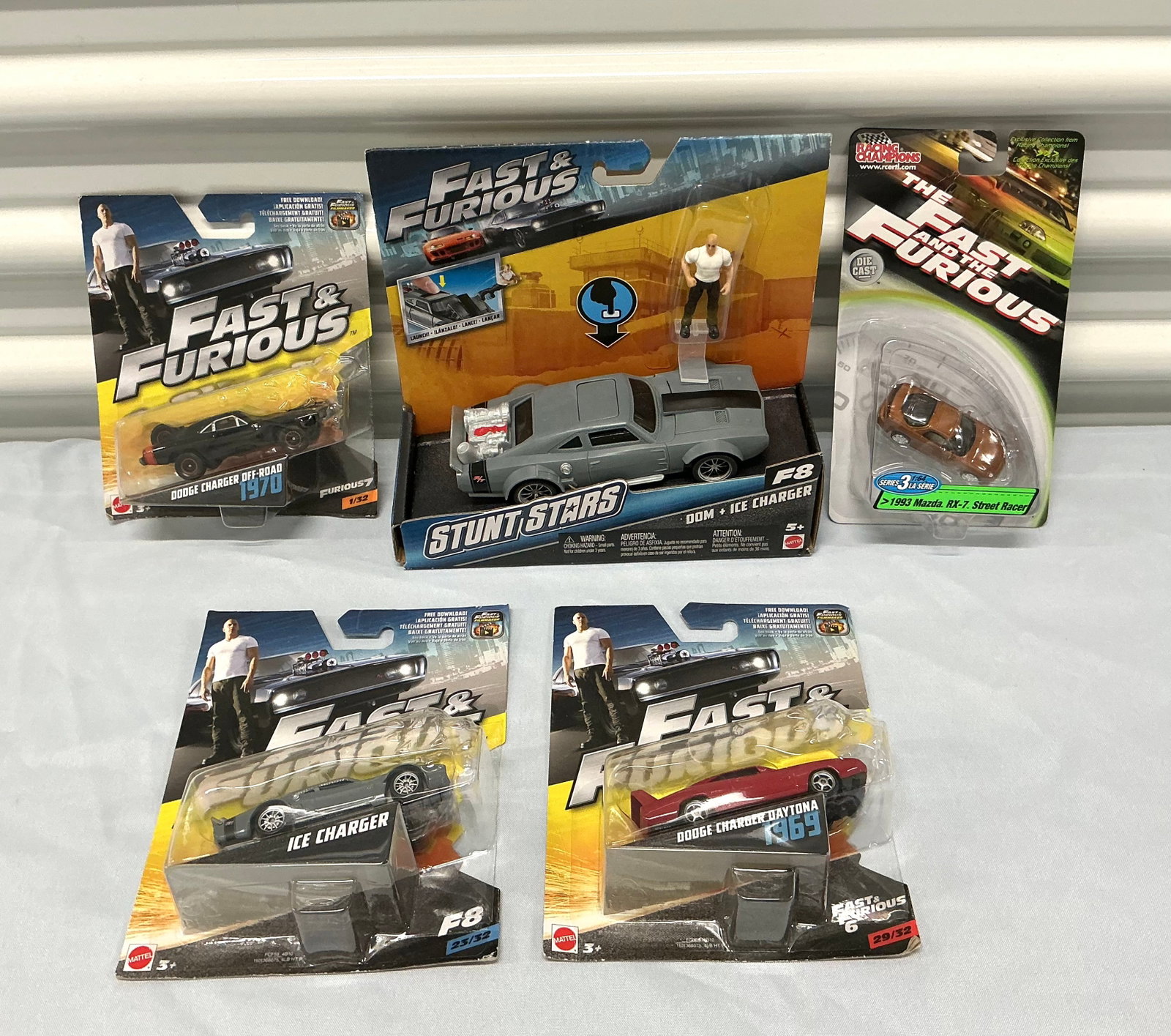 Fast & Furious Mattel & Racing Champions Cars & Stunt Set: Chargers & RX-7’