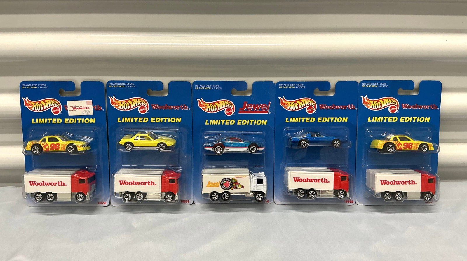 1996 Hot Wheels Limited Edition Woolworth & Jewel Advertising Promotional 2 Packs: All on the card