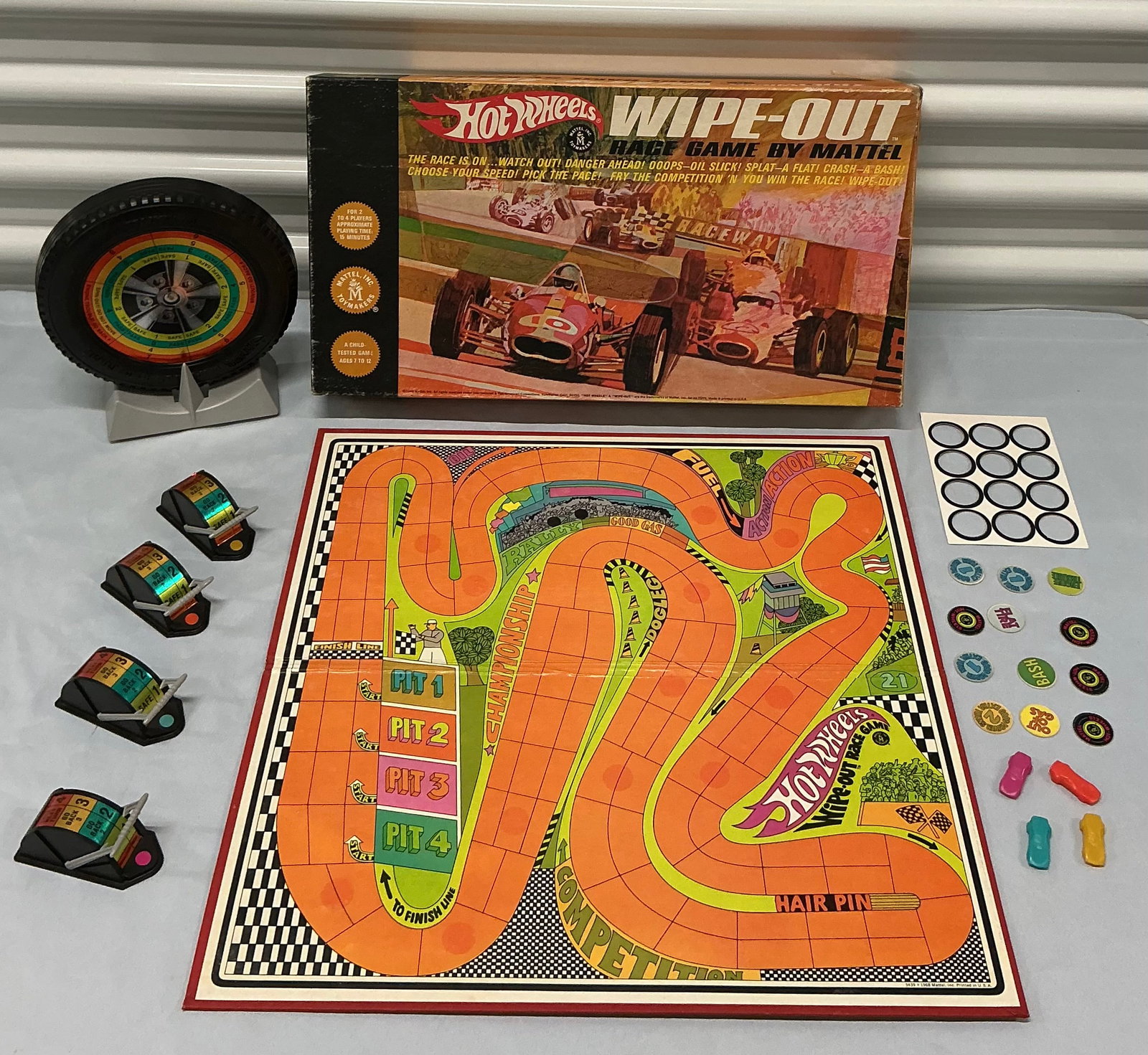 1968 Hot Wheels Wipe-Out Race Game: Appears Complete