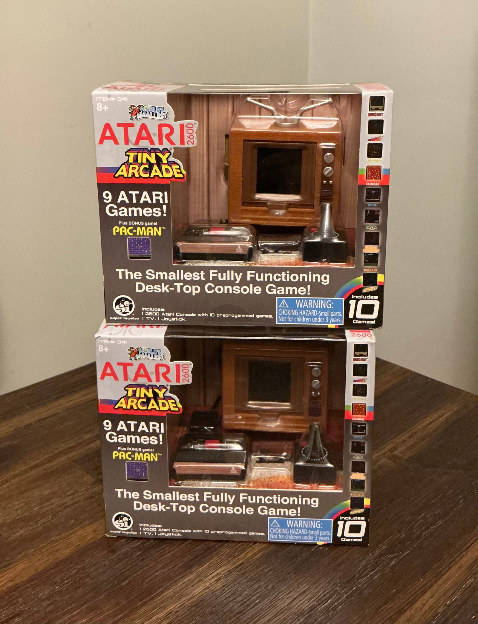 Pair Of Tiny Arcade Atari 2600 Desk Top Consoles: New in box
