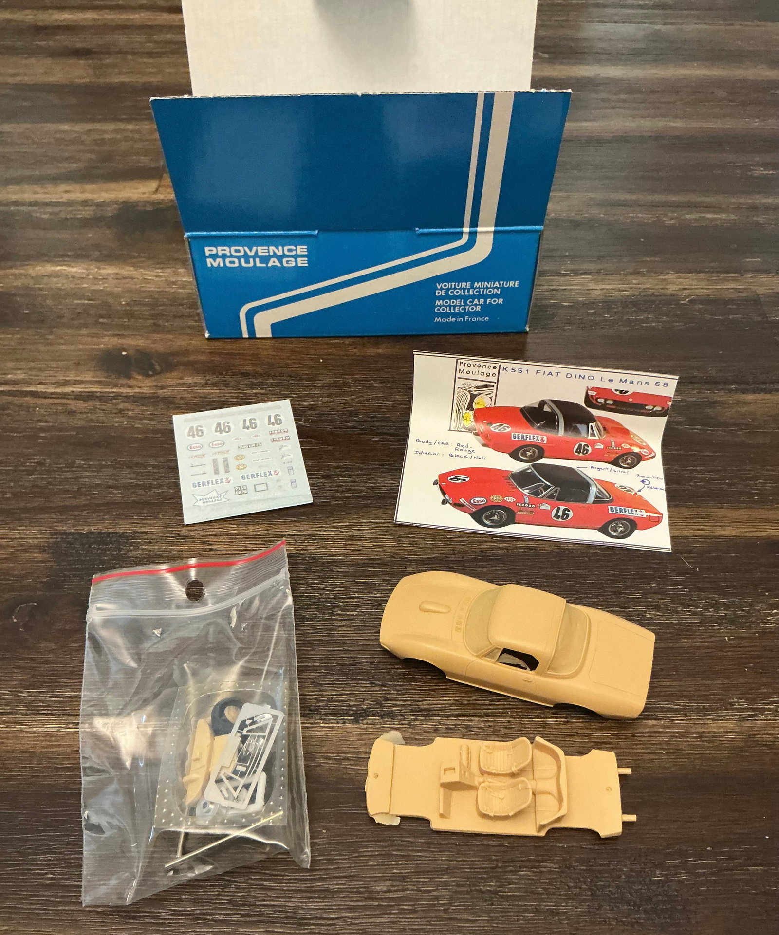 Provence Moulage Fiat Dino Spyder HT Le Mans 1968 Resin Model Kit (1 of 7)
