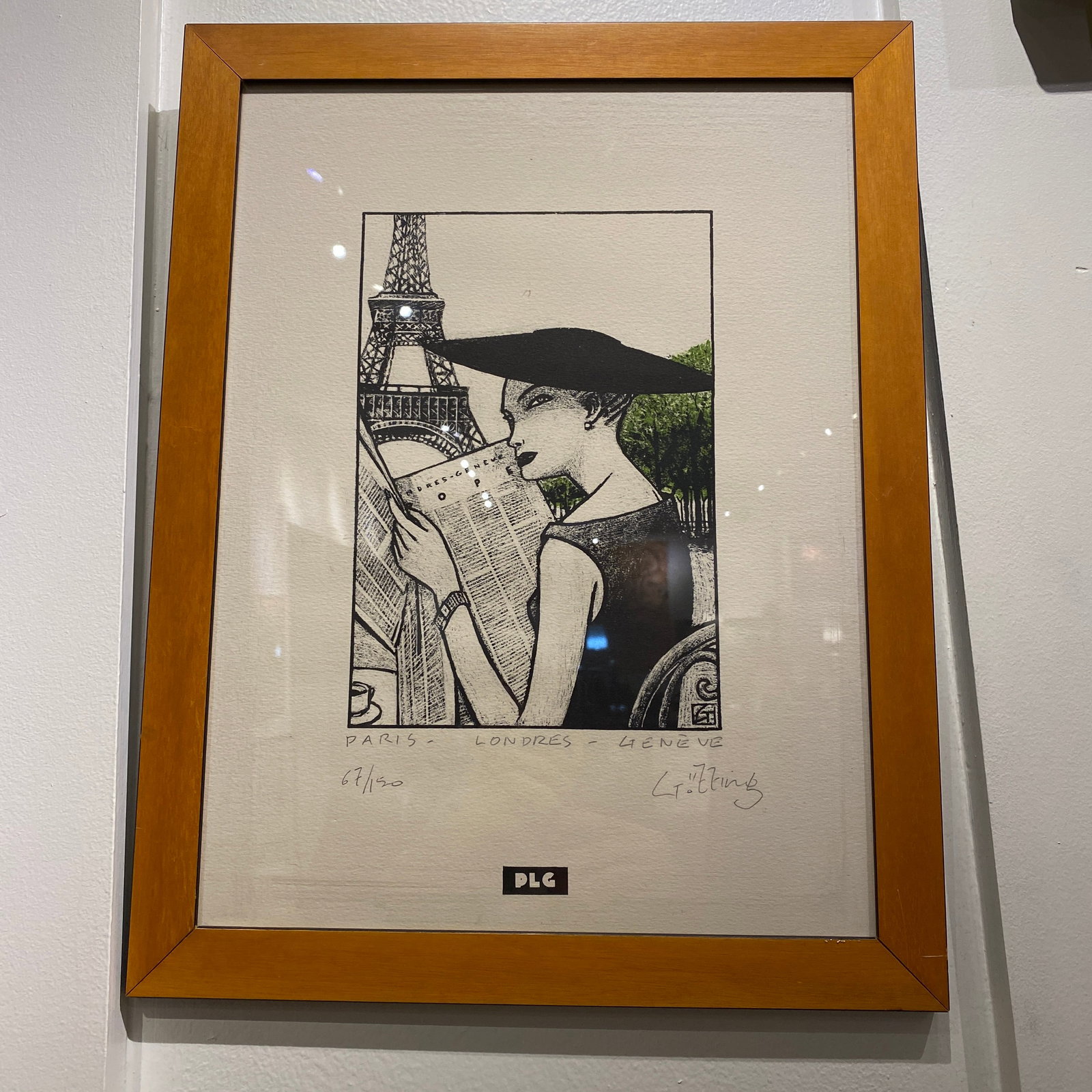 Gotting Paris Londres Geneve Signed Numbered 67 Of 150 Art: The picture size is 7” wide 10” tall.