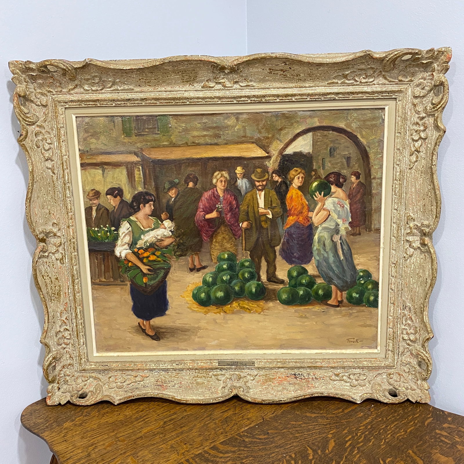 Forelli 18th Or 19th Century Framed Oil On Canvas Painting Art: The picture size is 12” wide 20” tall.