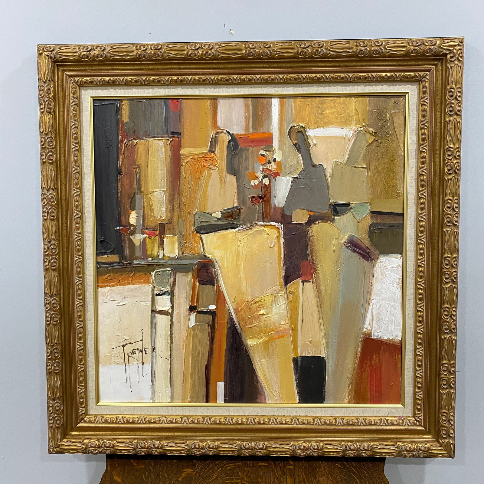 Tremler Original Oil On Canvas Abstract Art: The picture size is 32” tall 32” wide.