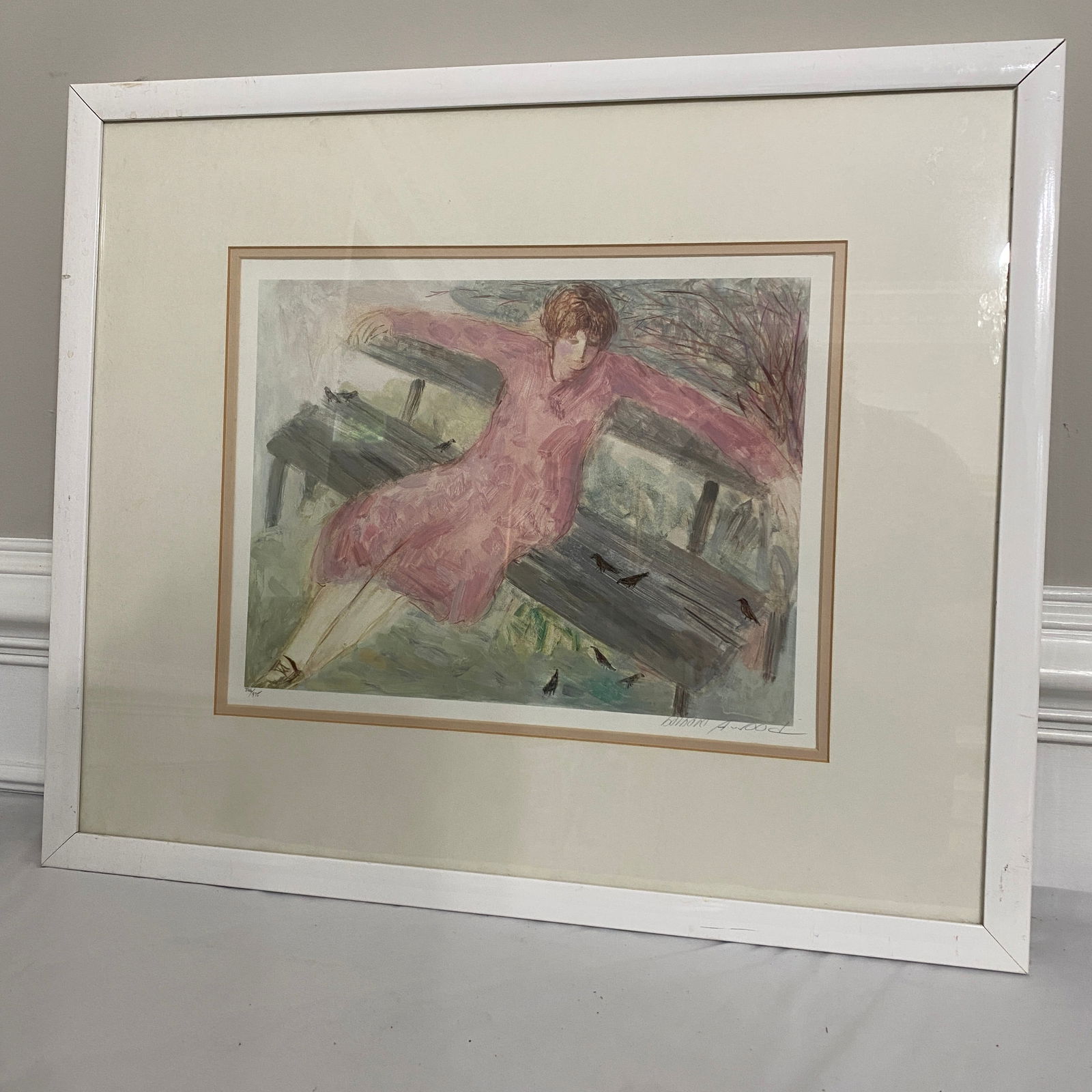 Barbara A. Woods Signed Numbered 366 of 975 Original Framed Lithograph Art: The picture size is 14” wide 11” tall.