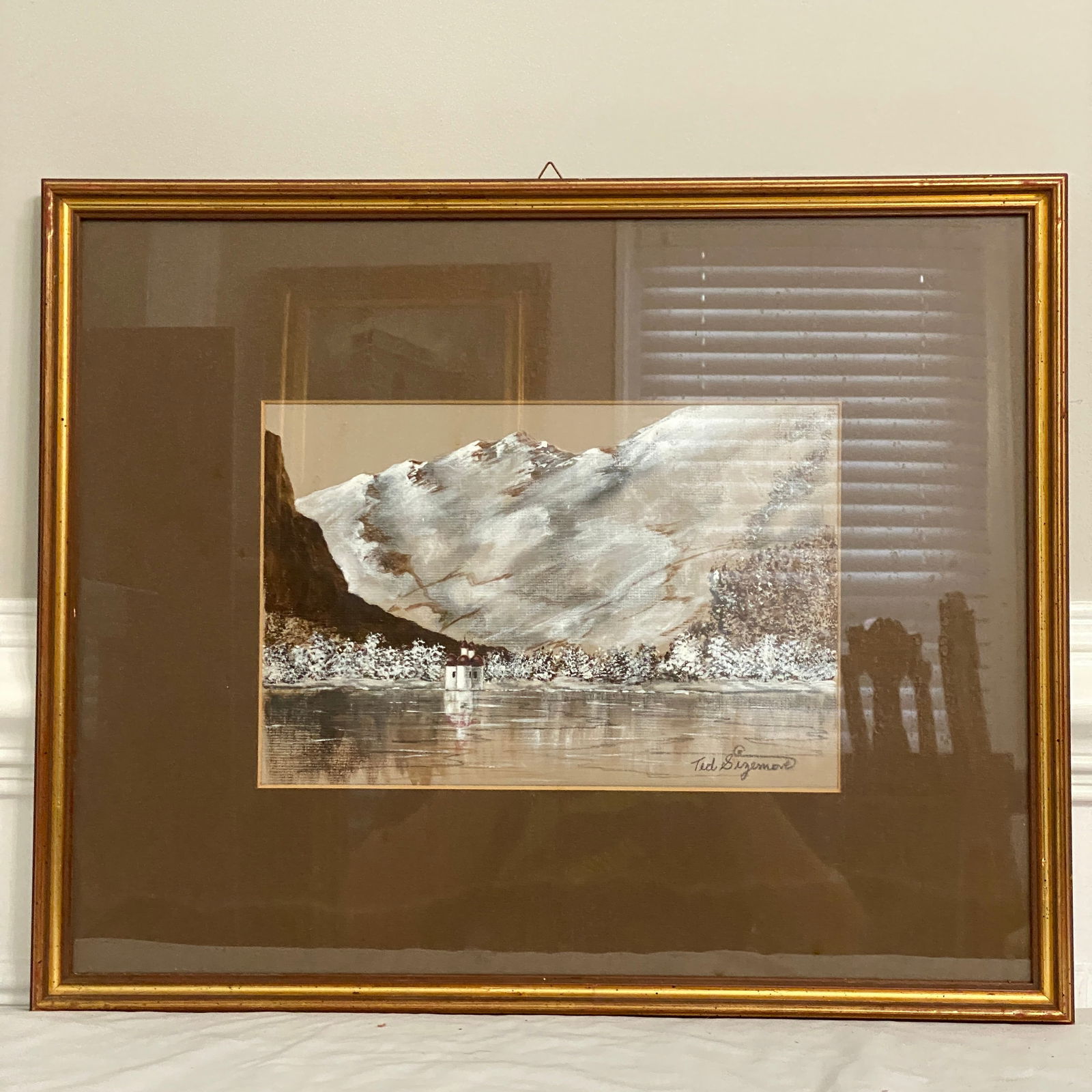 Ted Sigemore Original Framed Landscape Art: The picture size is 12” wide and 8” tall.