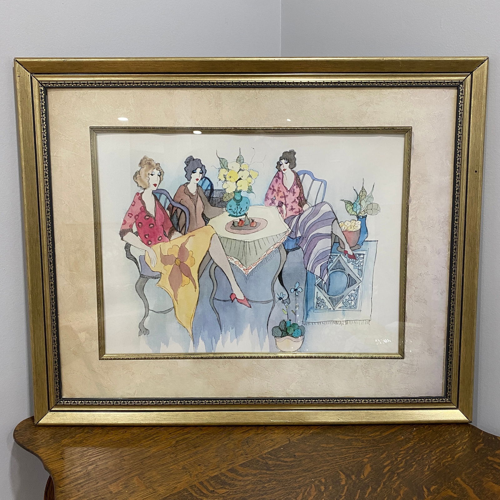 Itzchak Tarkay Signed Numbered Framed Canvas Serigraph Art (1 of 10)