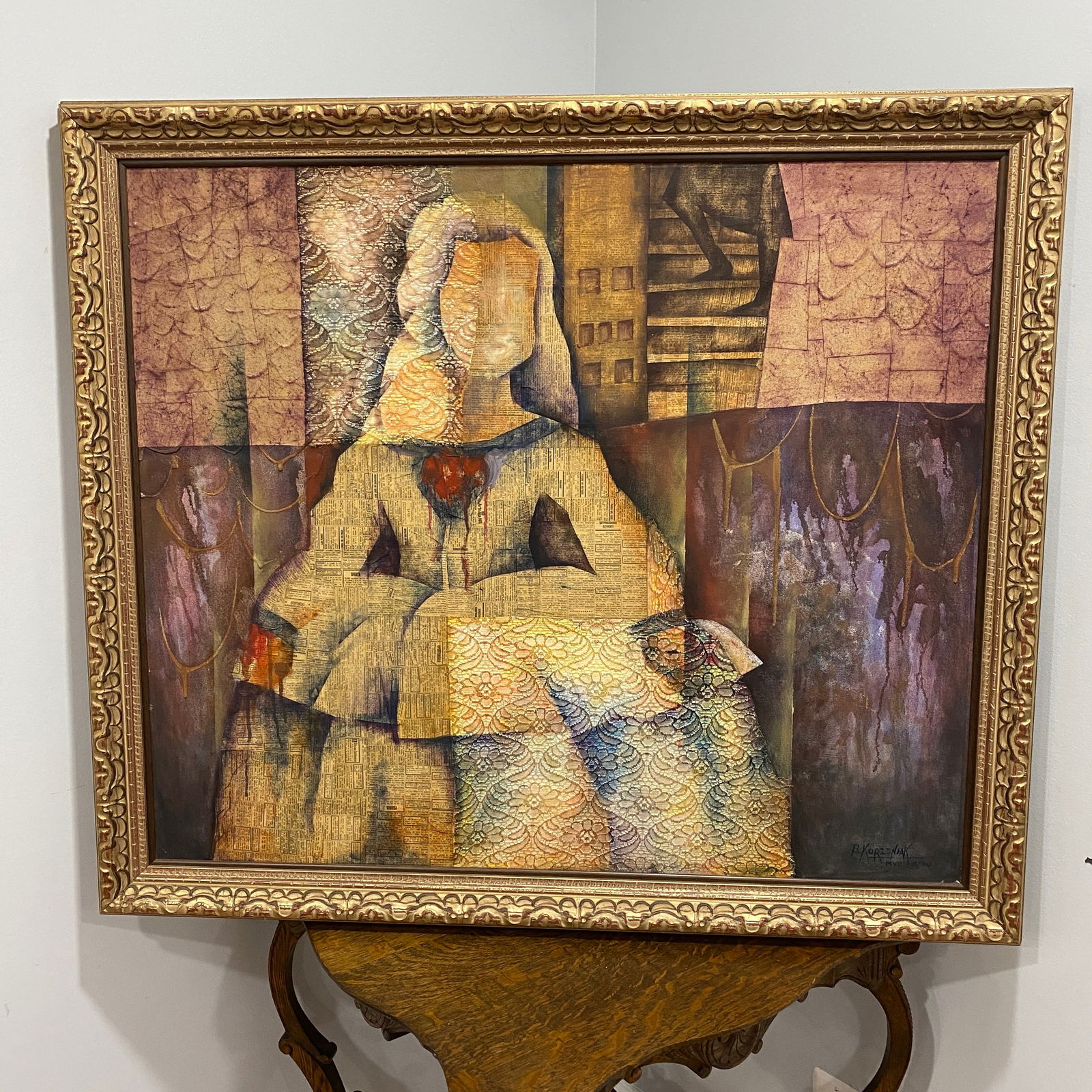 Bernard Elegance Oil On Canvas Painting Art: The picture size is 34” tall 40” wide.