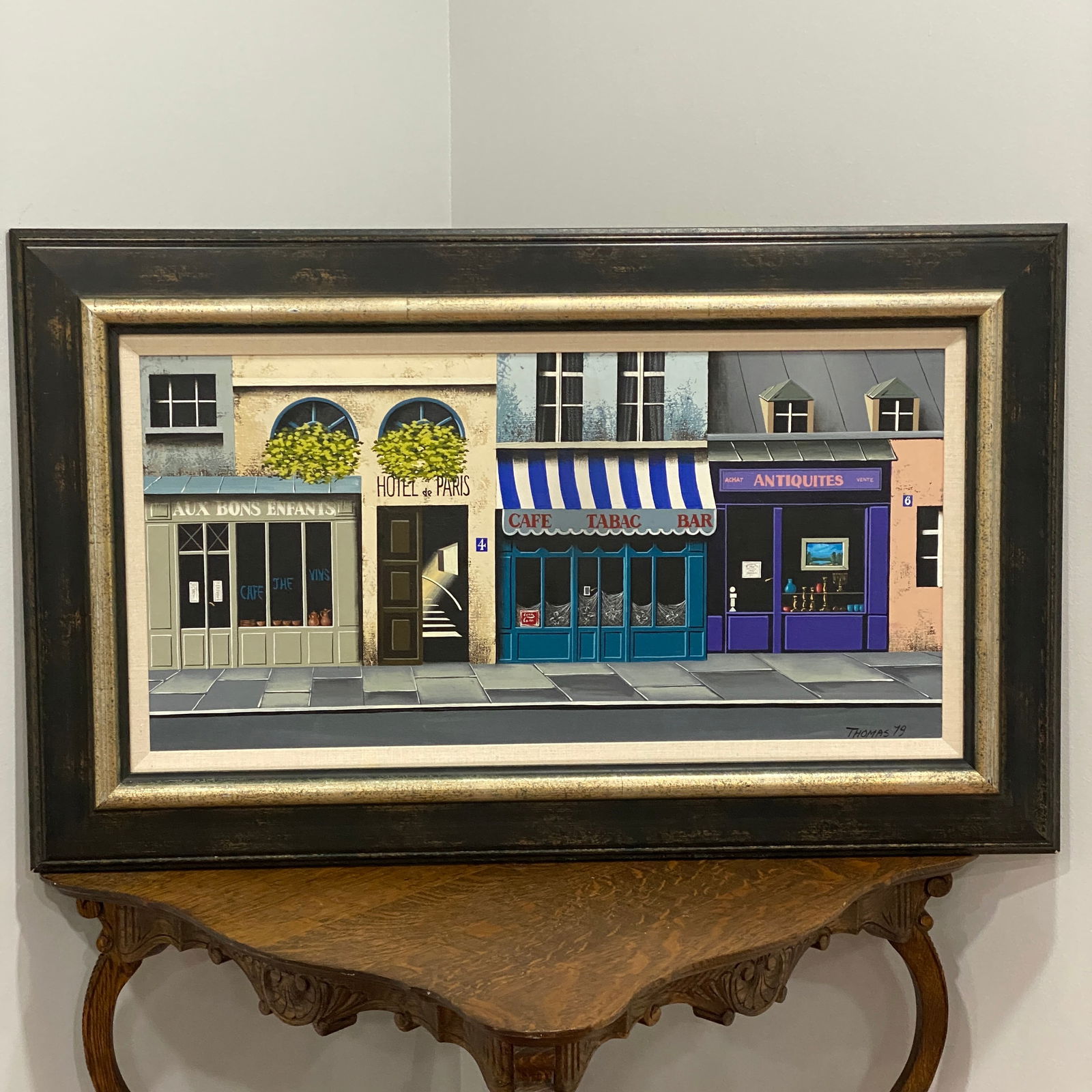 Thomas Pradzynski Framed Oil On Canvas Painting Art: The picture size is 16” wide 32” tall.