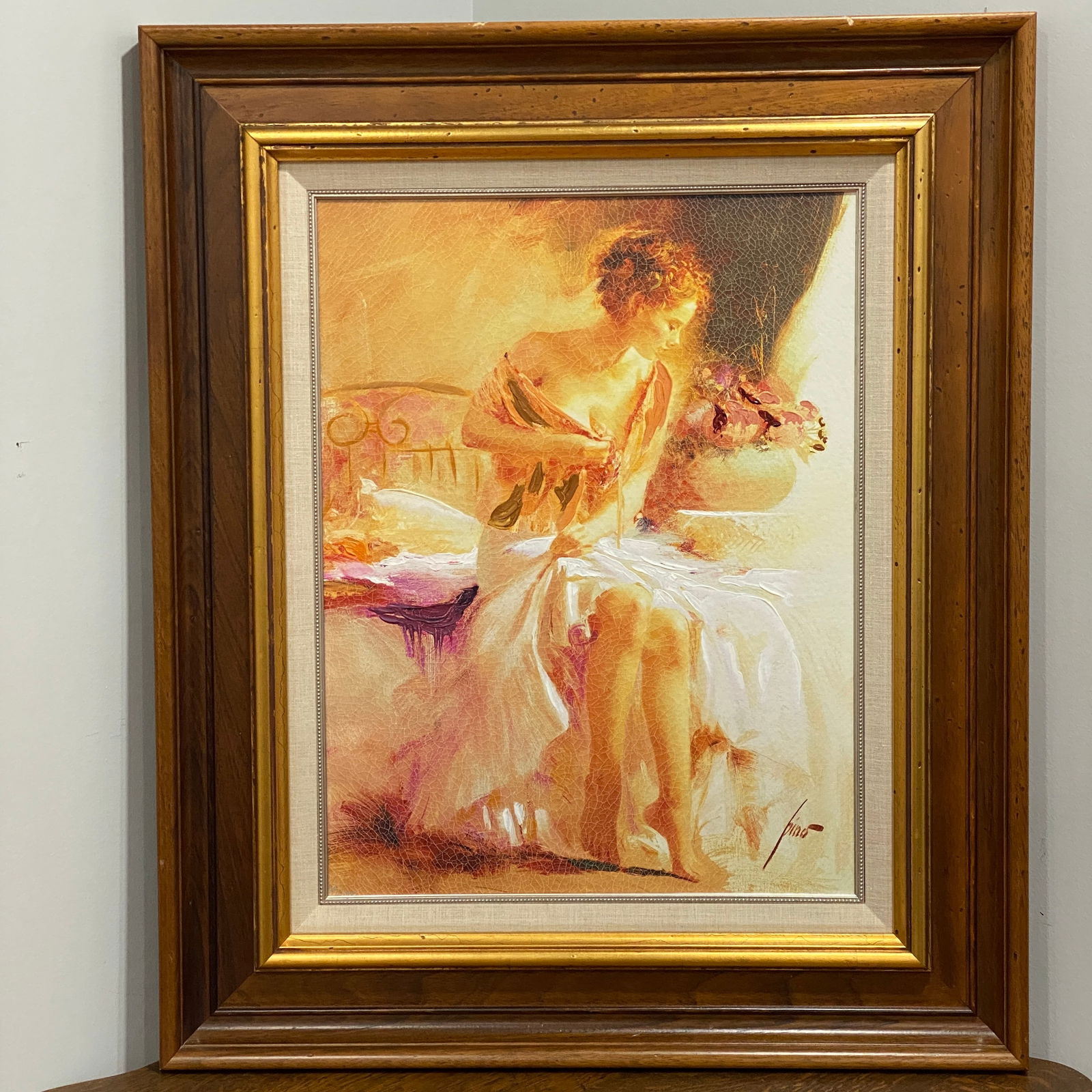 Pino Spring Flower any Giclee Signed Numbered Oil On Canvas Italian Art: The picture size is 19” wide 25” tall.