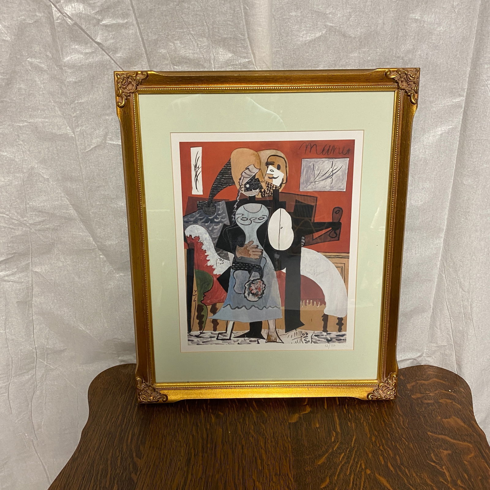 Pablo Picasso 12 of 750 Authenticated Color Lithograph Giclee Art: The frame size is 18” wide and 22” tall.